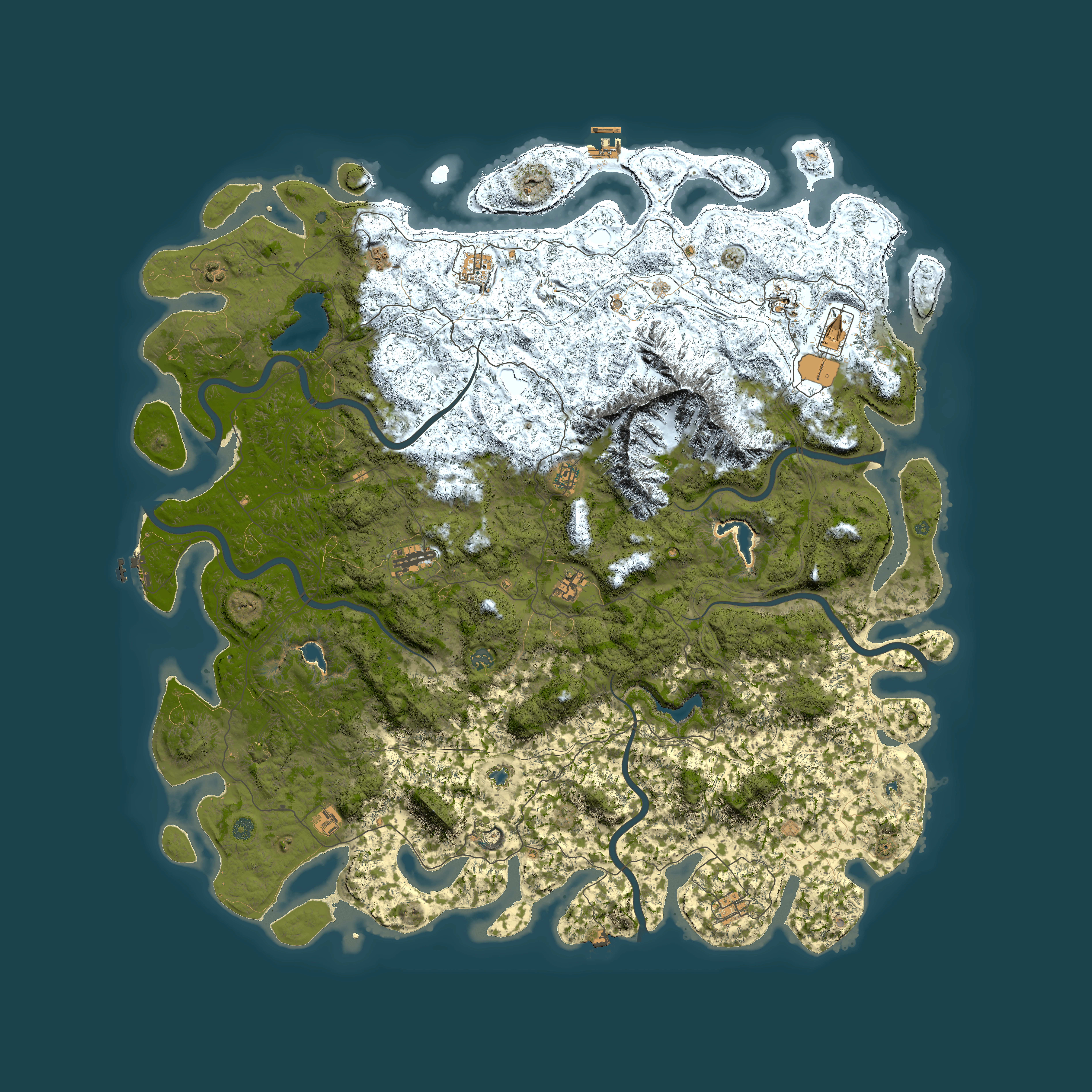 Full top-down render of Rust map seed 965874069, 6000x6000m