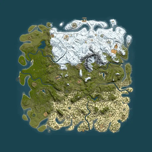 Rust map seed 965874069, 6000x6000m top-down preview