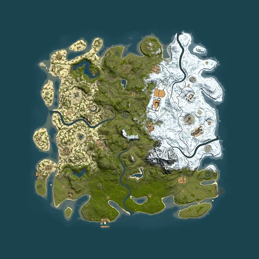 Rust map seed 276408345, 5000x5000m top-down preview