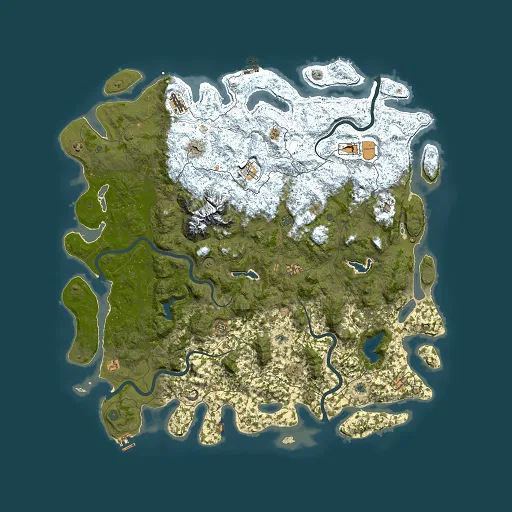 Rust map seed 98093581, 6000x6000m top-down preview
