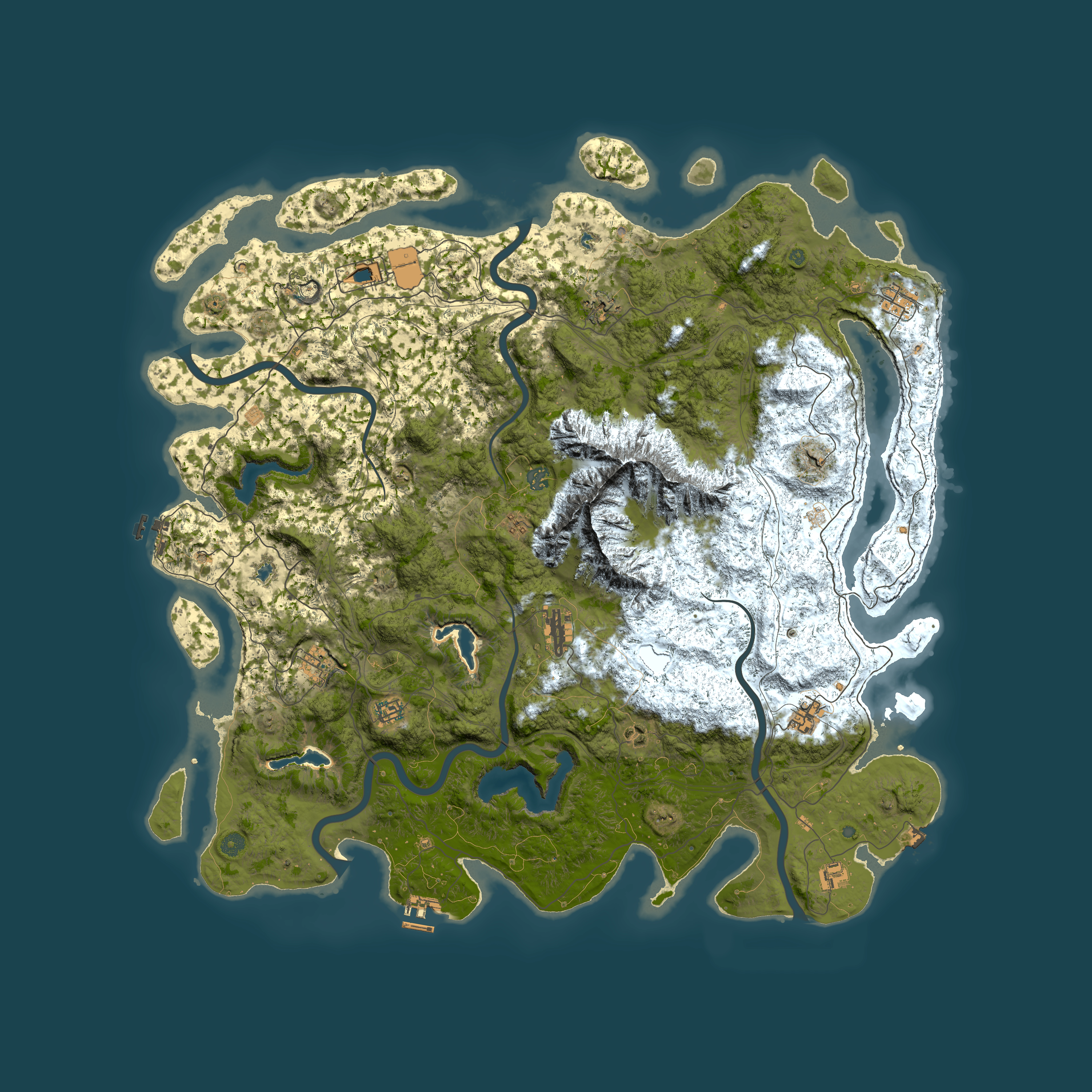 Full top-down render of Rust map seed 236869394, 5500x5500m