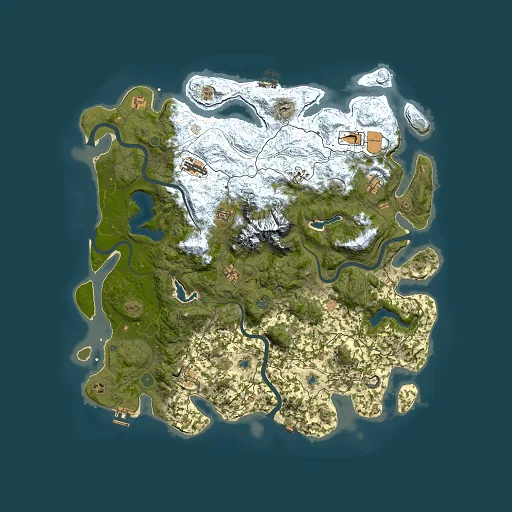 Rust map seed 211694611, 5000x5000m top-down preview