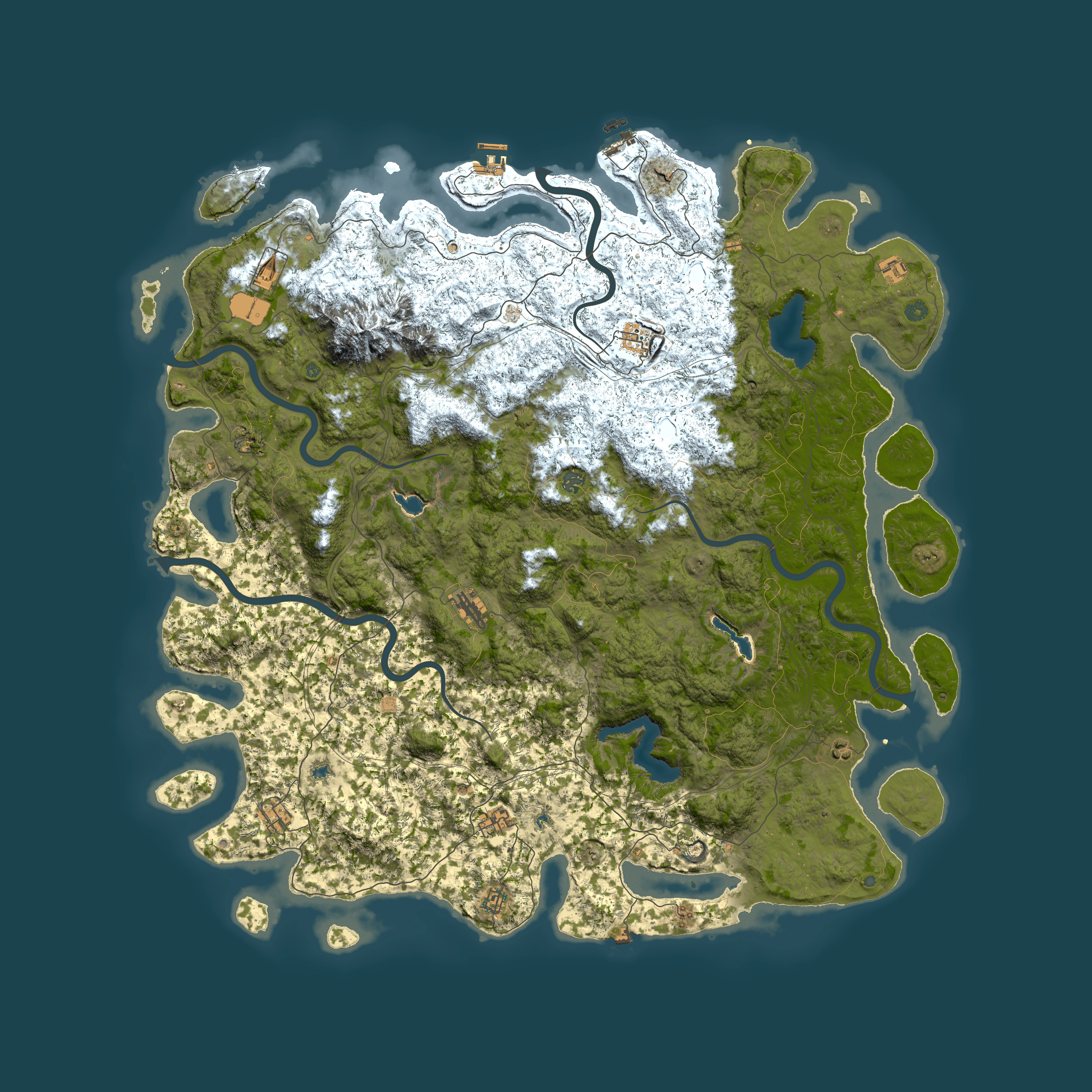 Full top-down render of Rust map seed 1308649584, 6000x6000m