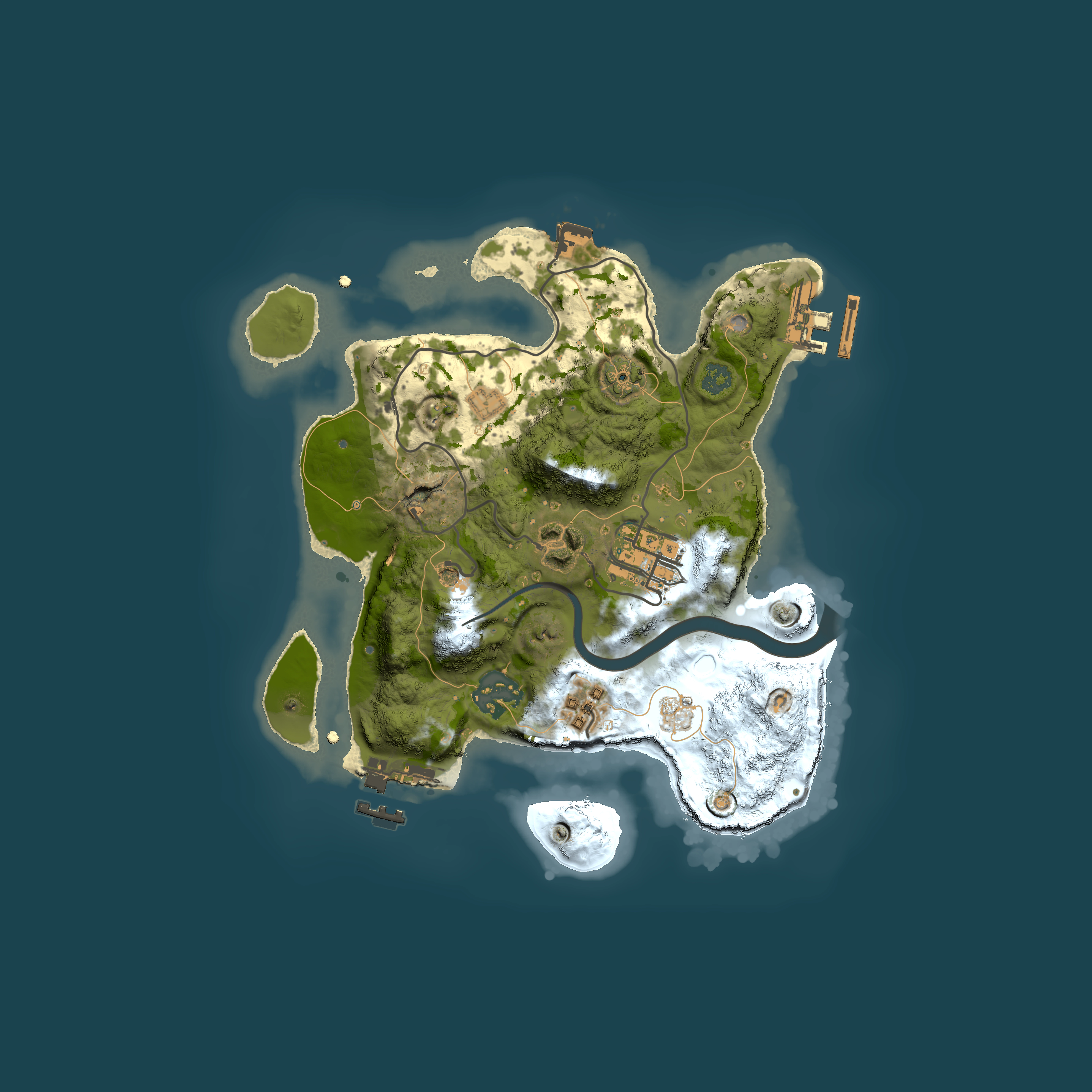 Full top-down render of Rust map seed 1472980032, 2500x2500m