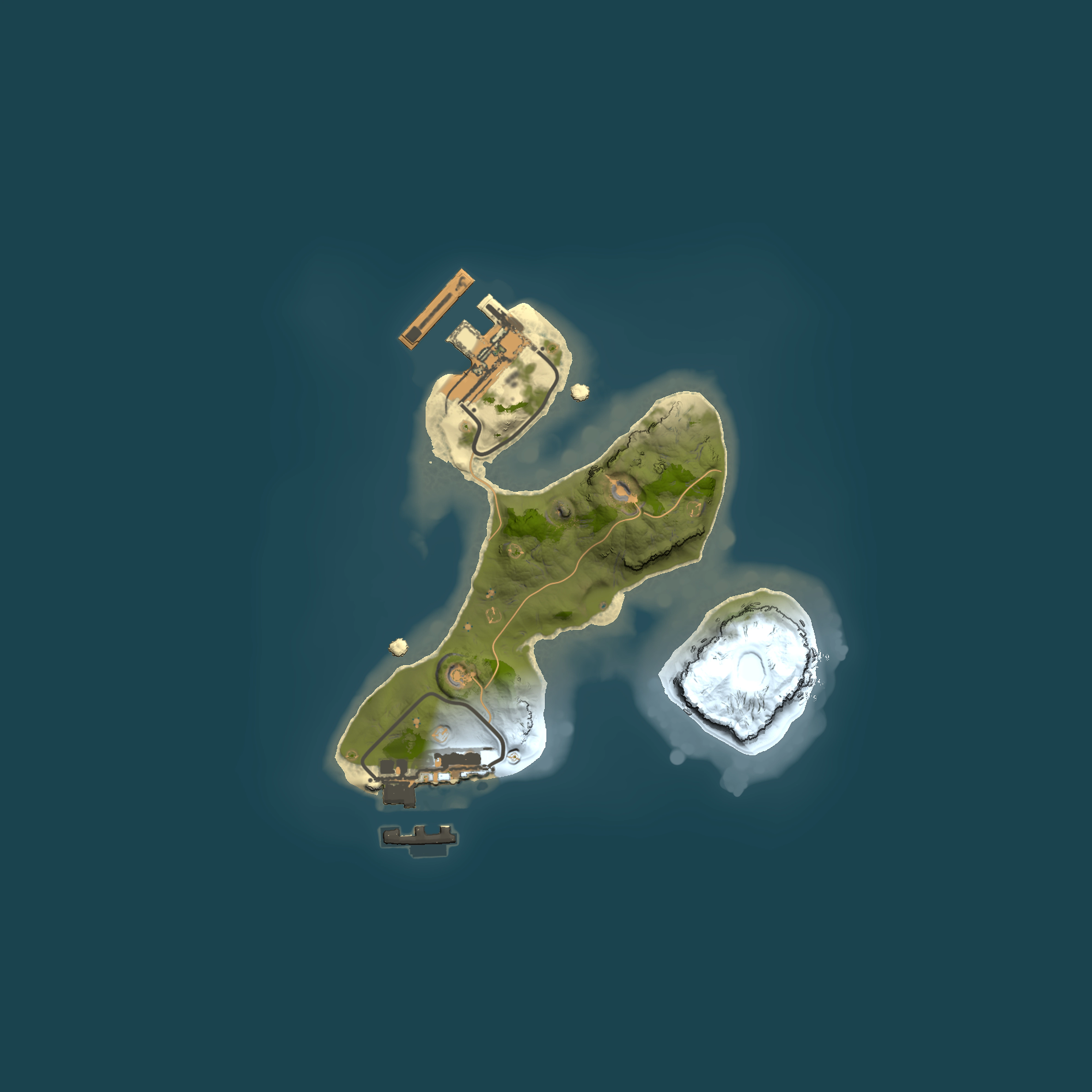 Full top-down render of Rust map seed 1462603064, 1500x1500m