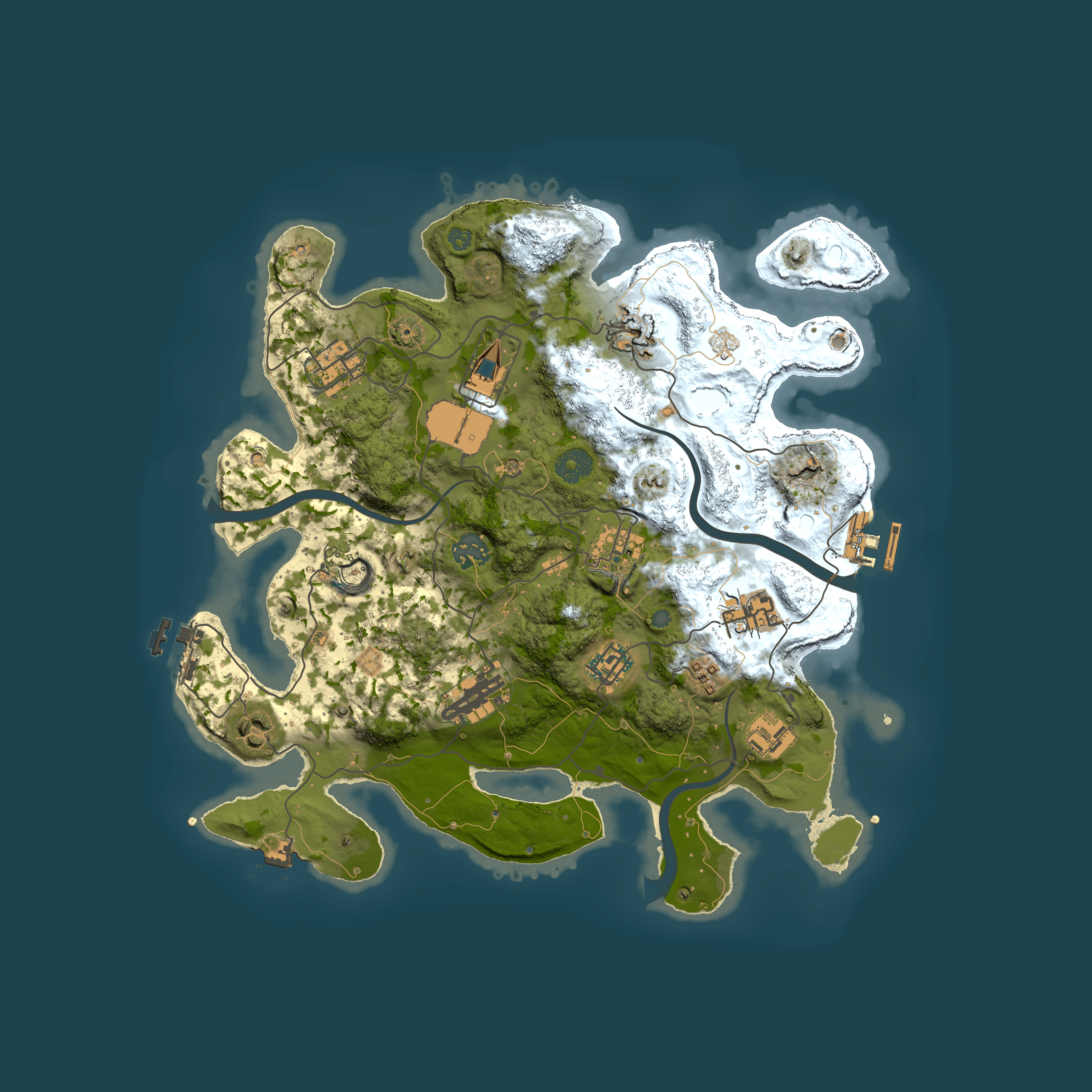 Full top-down render of Rust map seed 1709143695, 3500x3500m
