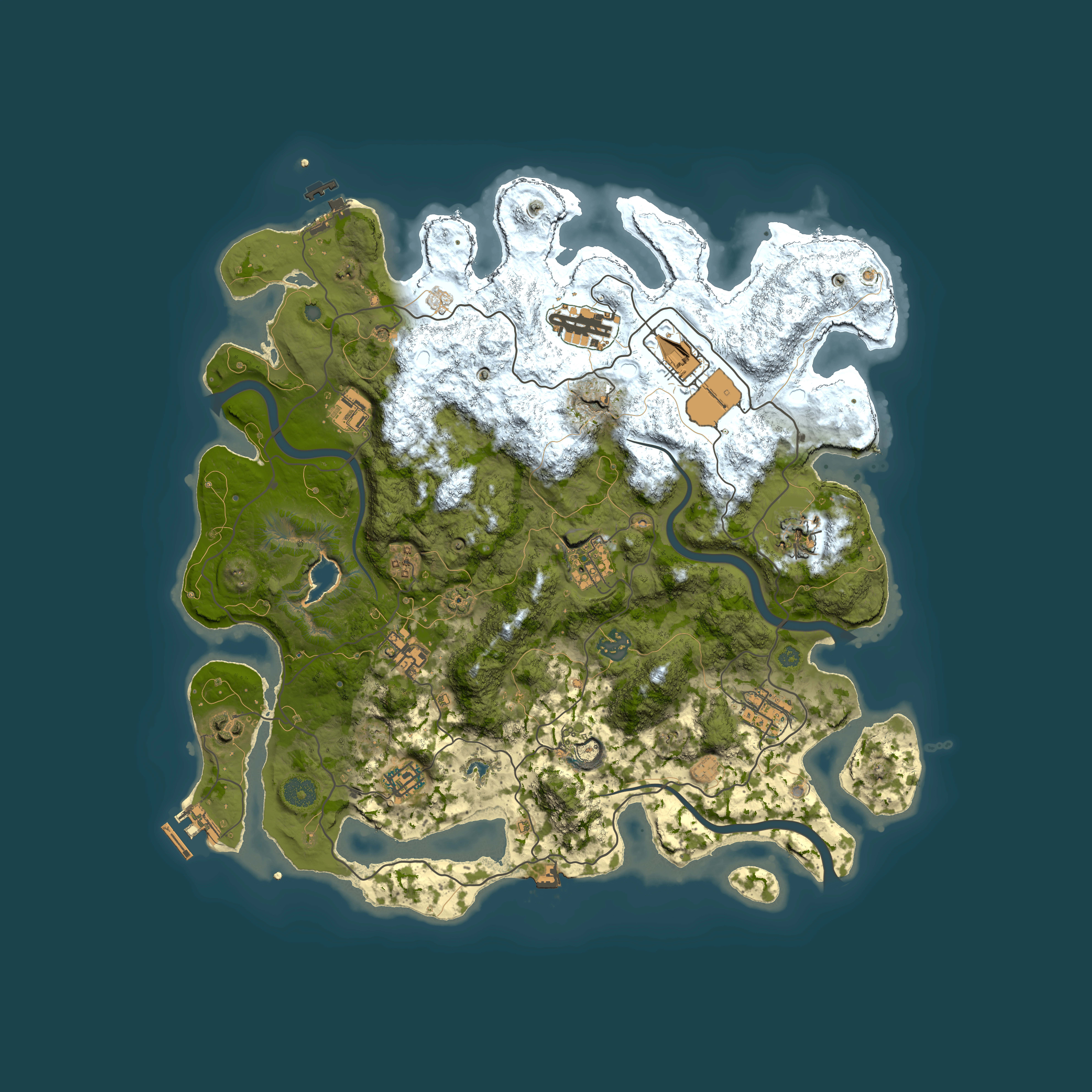 Full top-down render of Rust map seed 1615487035, 4000x4000m