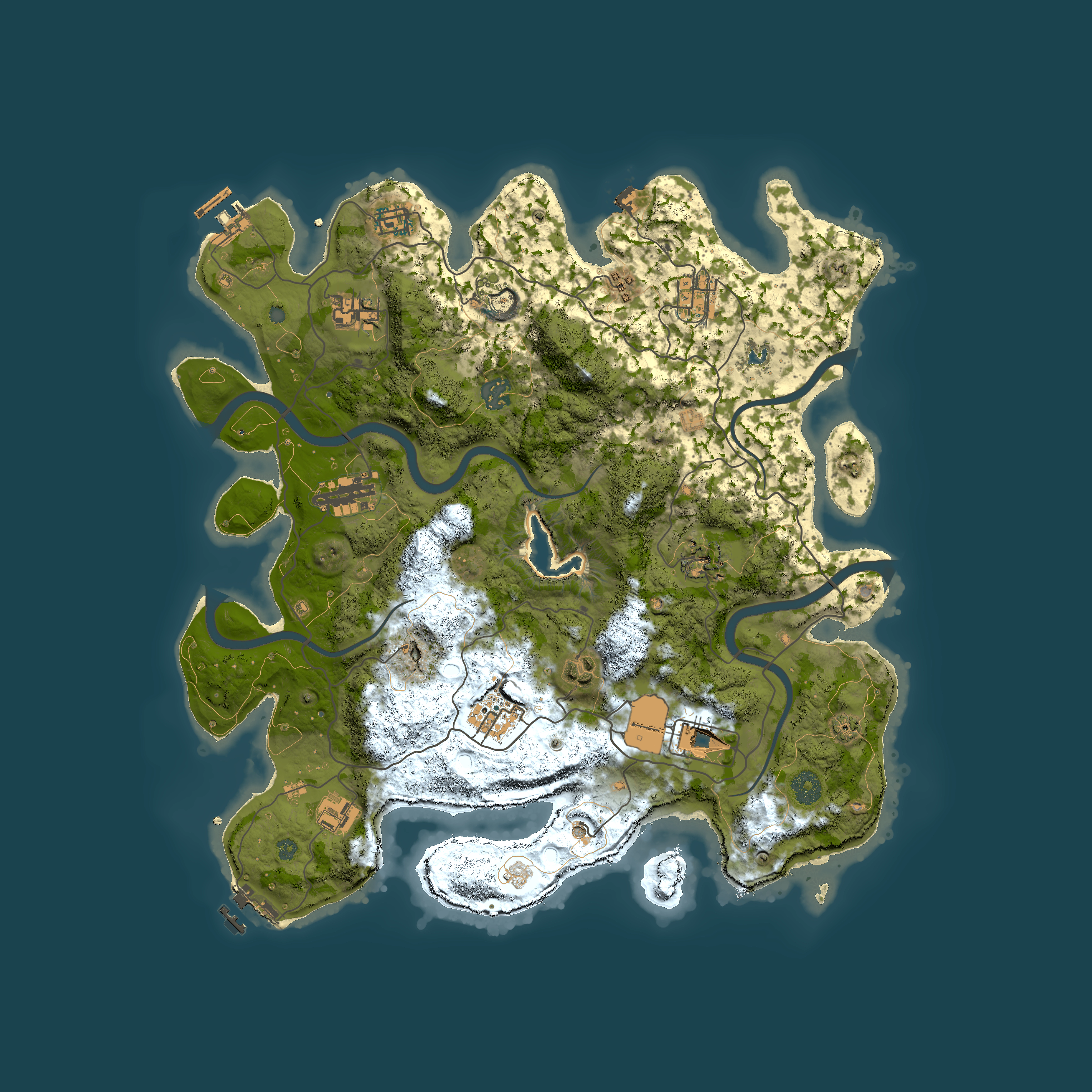 Full top-down render of Rust map seed 1907218793, 4000x4000m