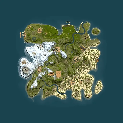 Rust map seed 1143432464, 3500x3500m top-down preview