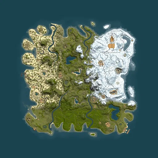 Rust map seed 385814667, 5000x5000m top-down preview