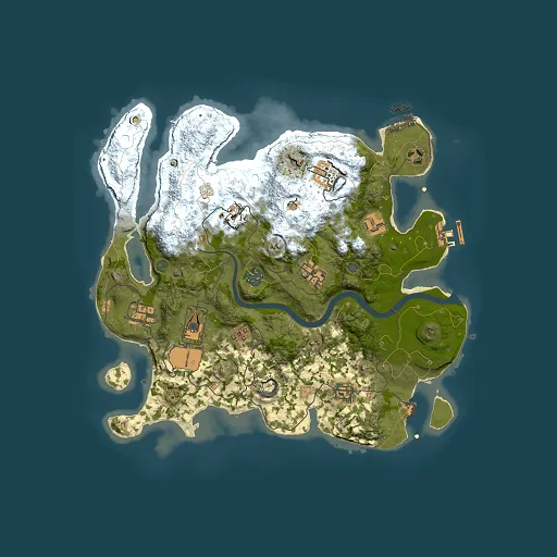 Rust map seed 305797015, 3500x3500m top-down preview