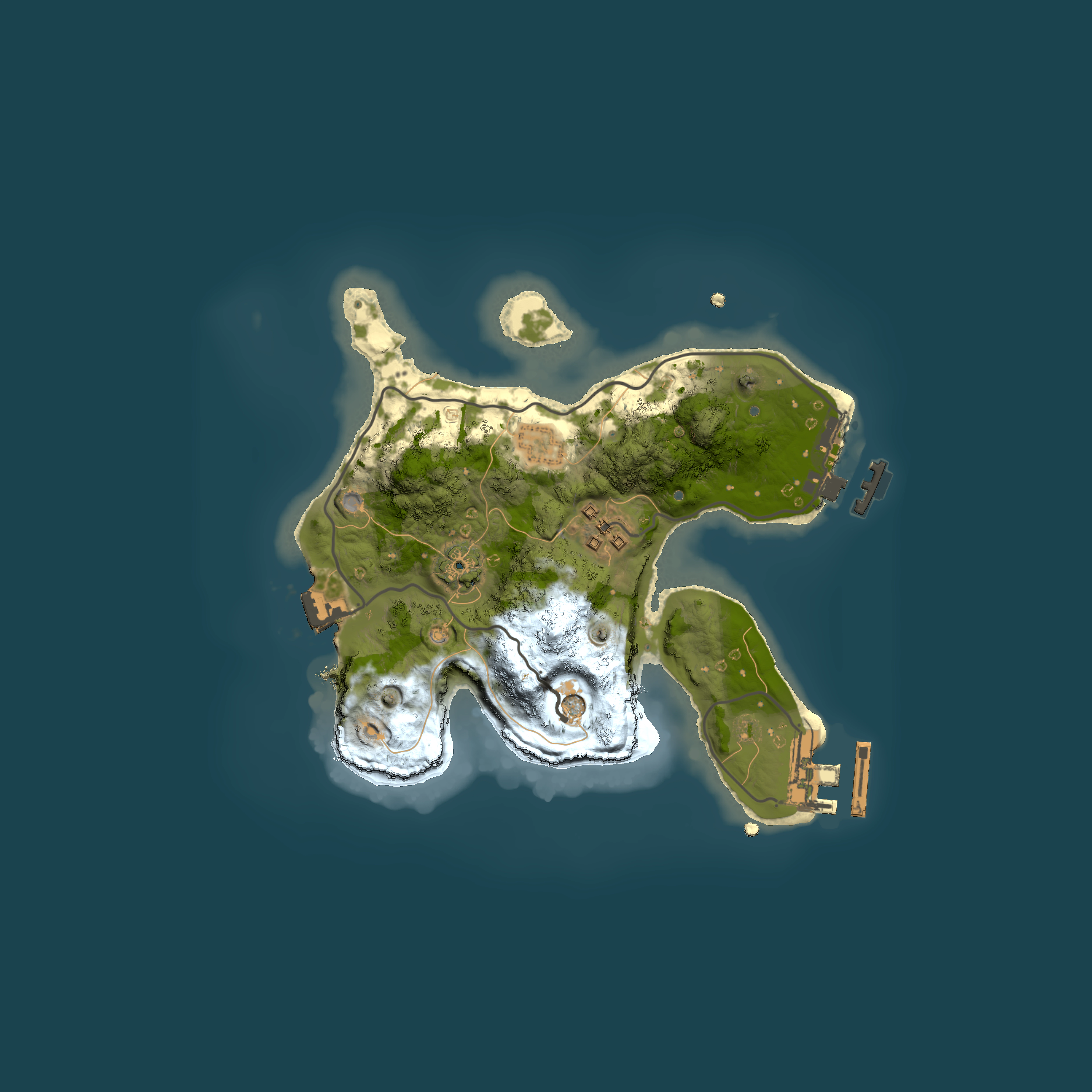 Full top-down render of Rust map seed 1221180329, 2000x2000m