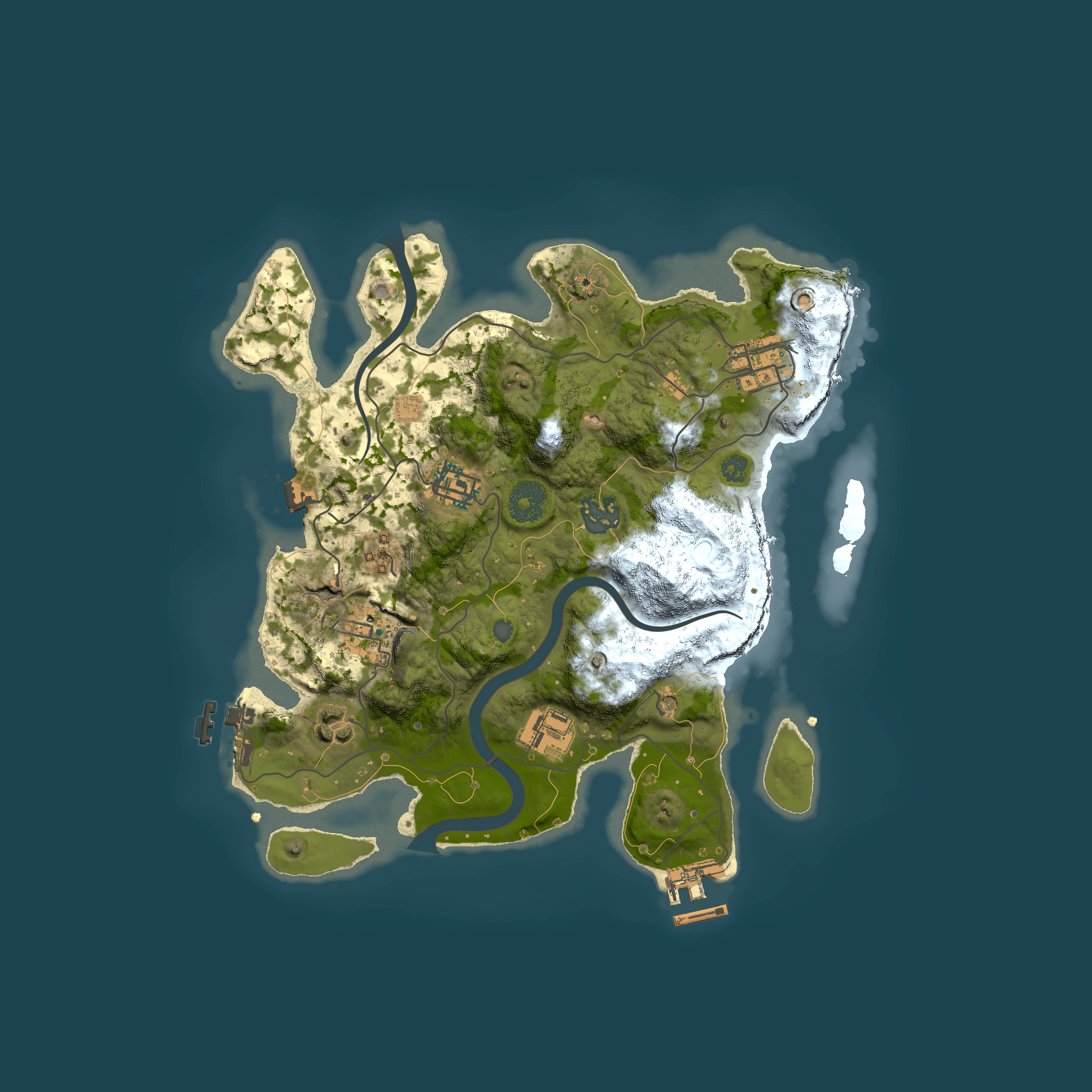 Full top-down render of Rust map seed 56437732, 3000x3000m