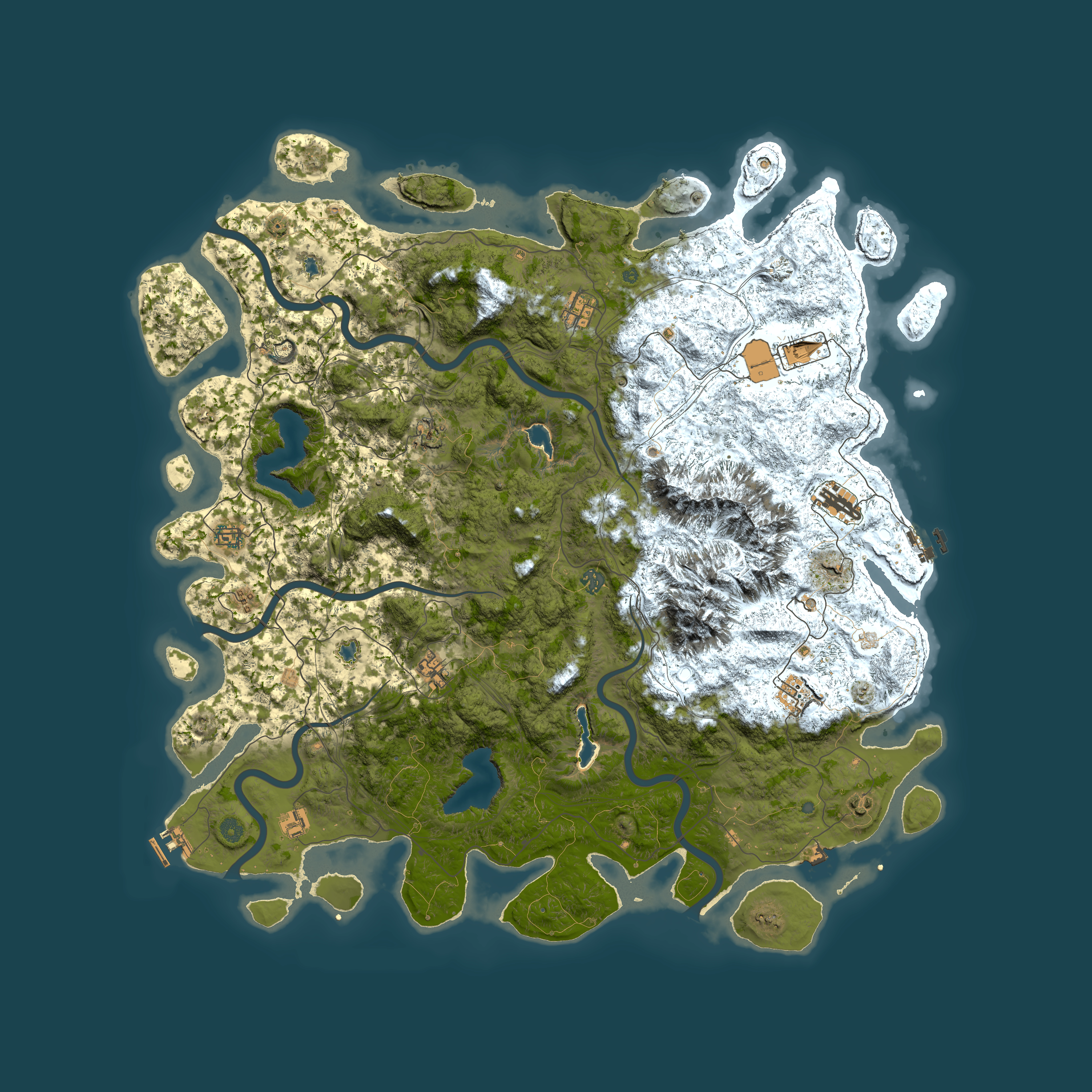 Full top-down render of Rust map seed 208084419, 5500x5500m