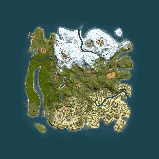 Rust map seed 1387511970, 4000x4000m top-down preview