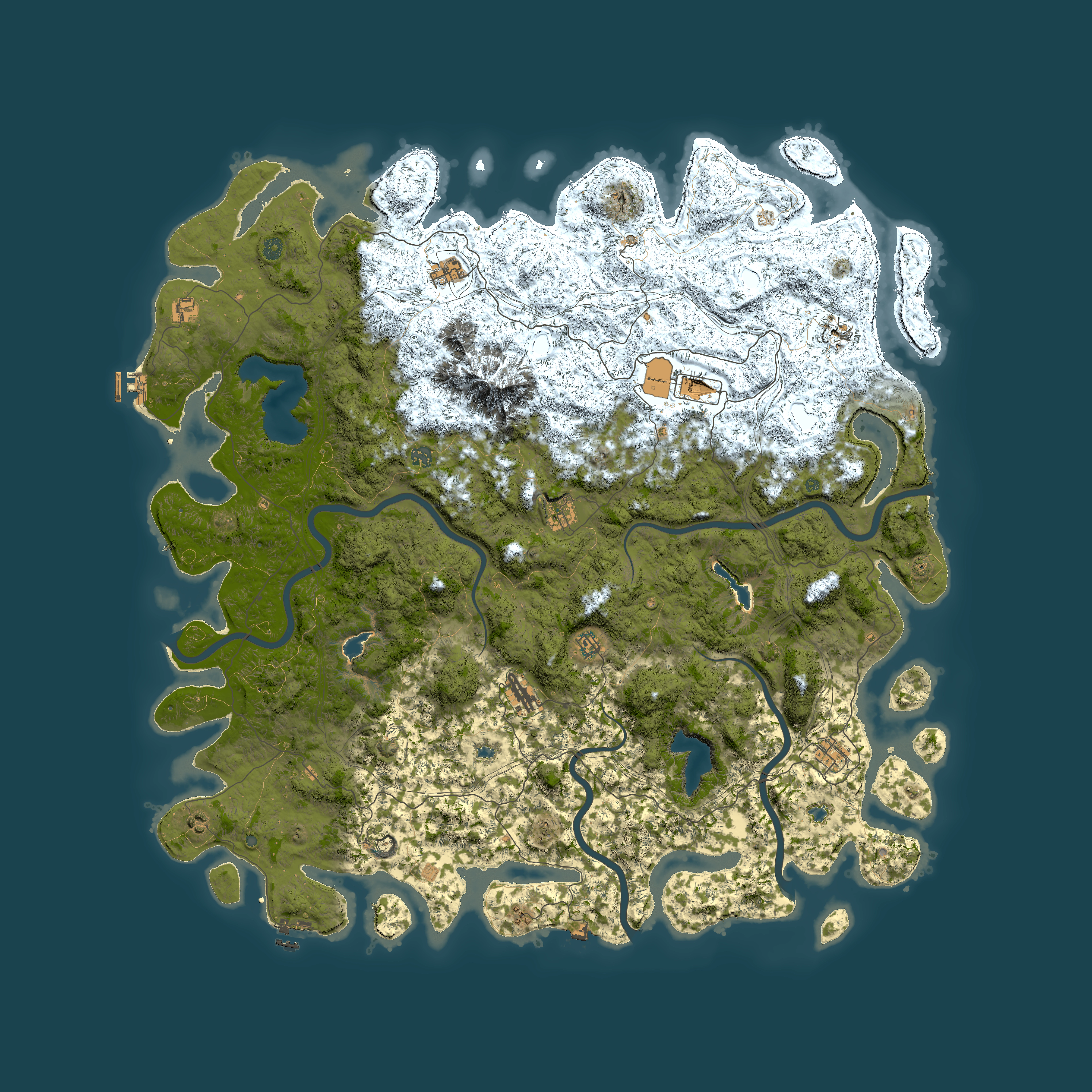 Full top-down render of Rust map seed 218331319, 6000x6000m