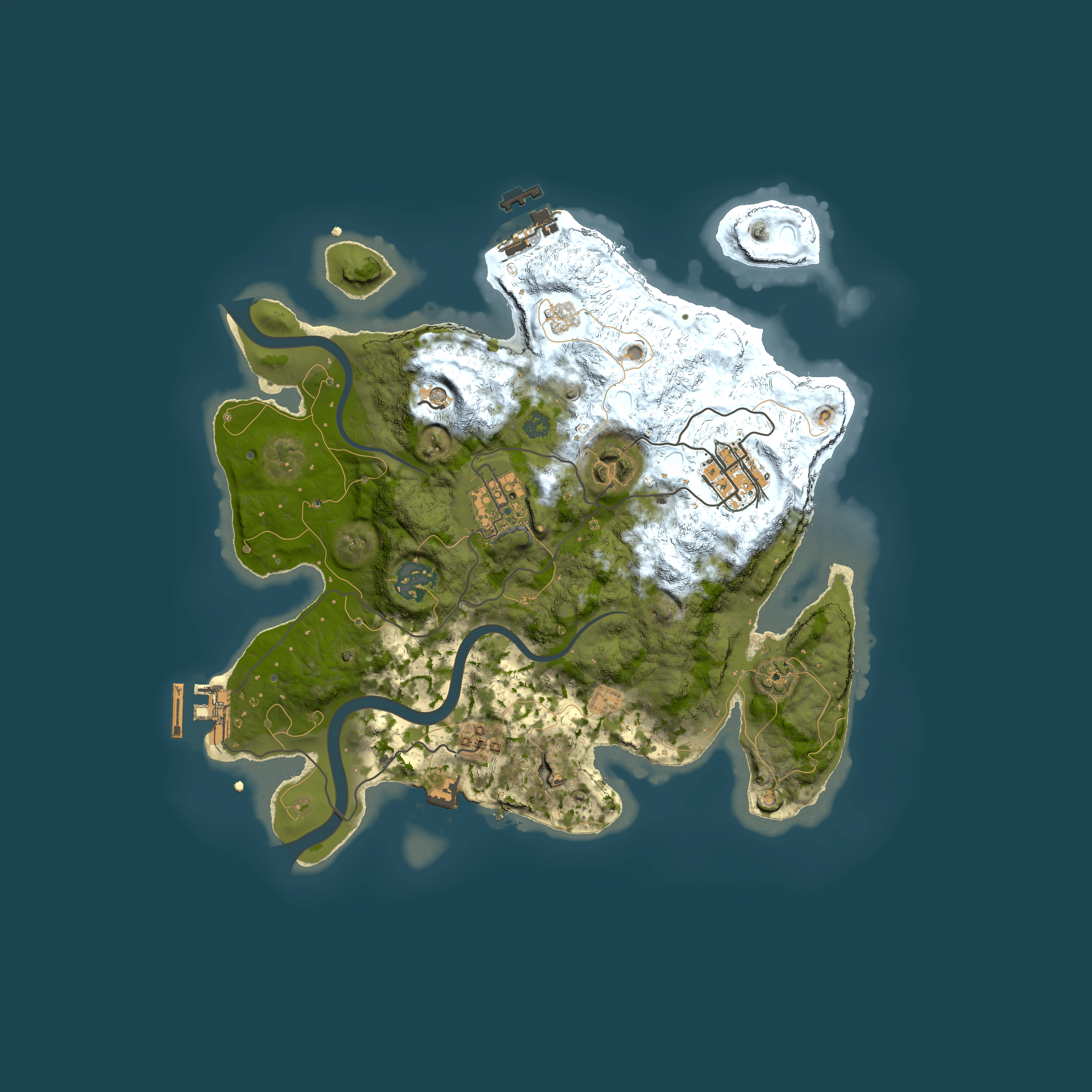 Full top-down render of Rust map seed 826544417, 3000x3000m