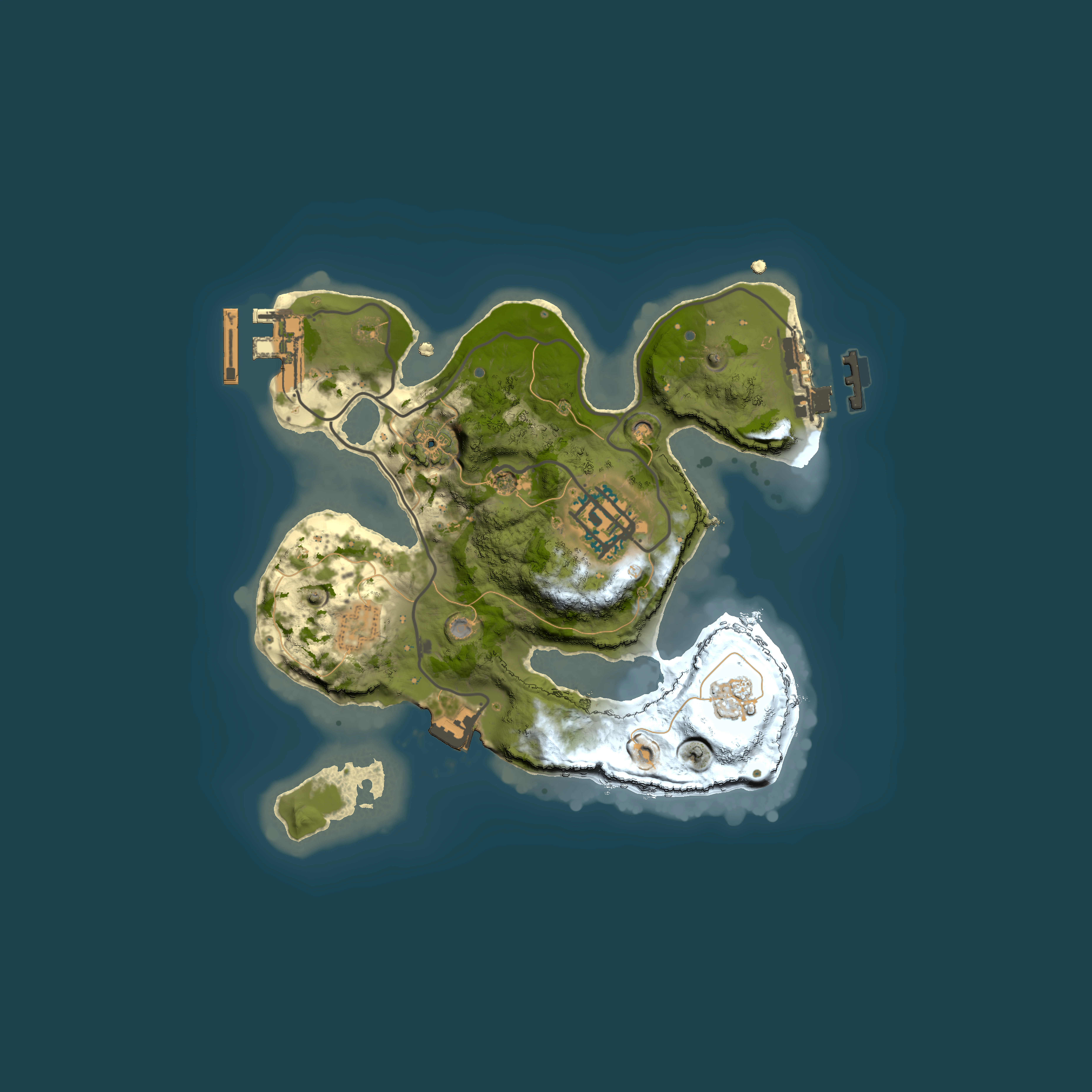 Full top-down render of Rust map seed 1136775784, 2000x2000m