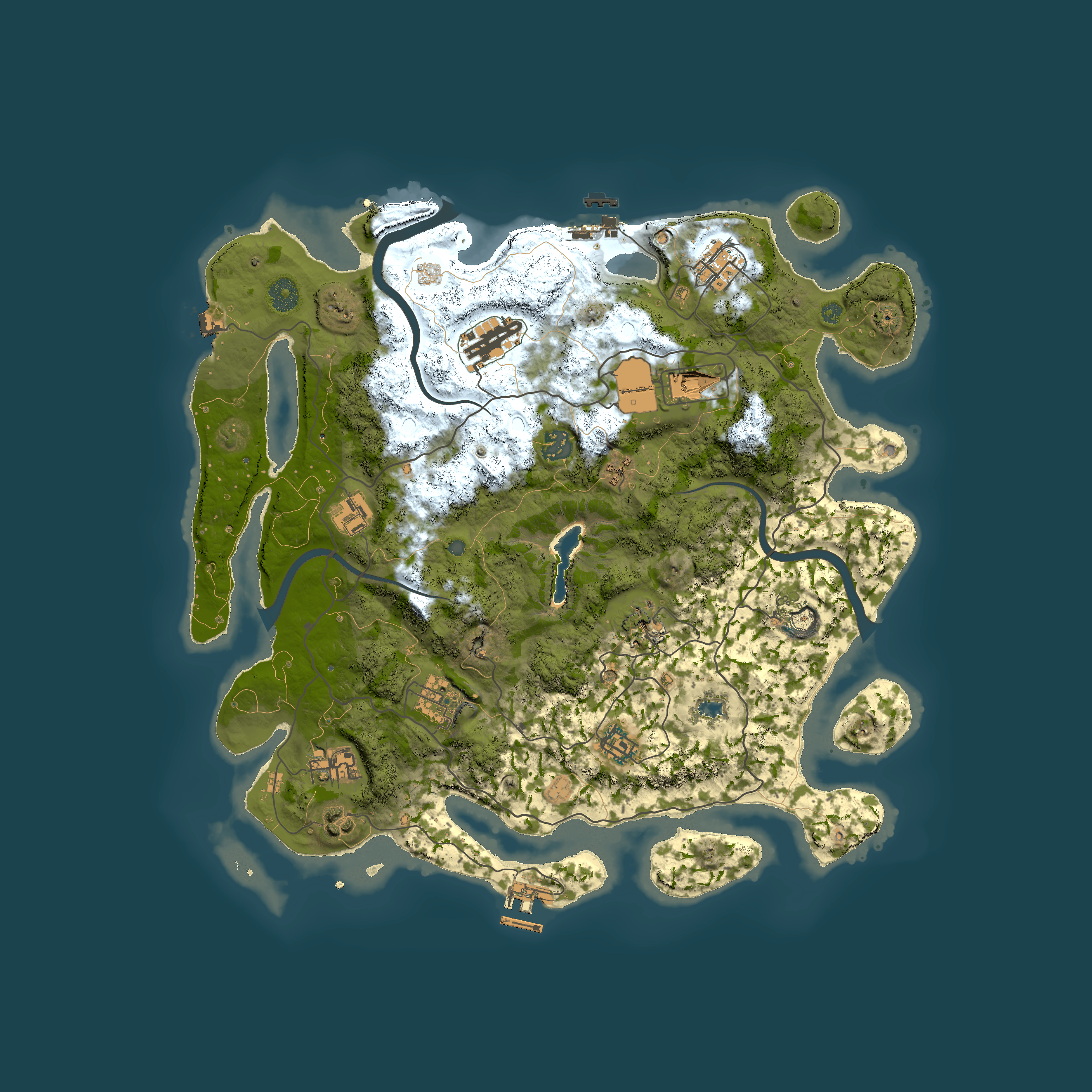 Full top-down render of Rust map seed 1728320346, 4000x4000m