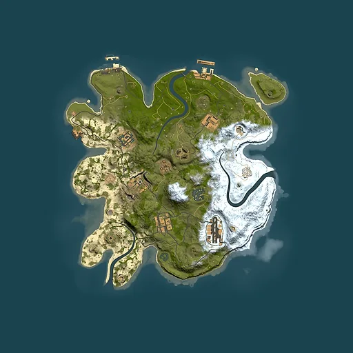 Rust map seed 874433816, 3000x3000m top-down preview