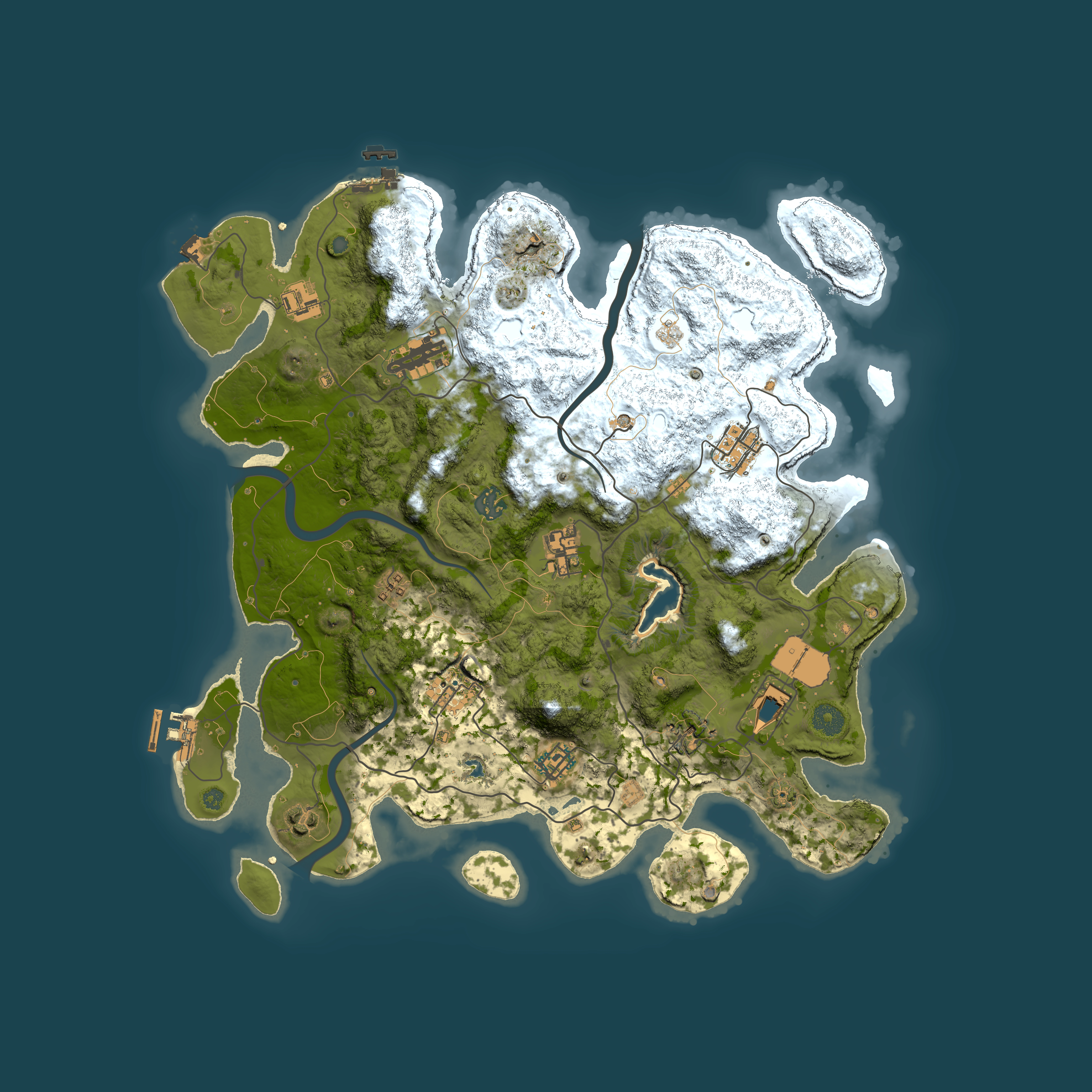 Full top-down render of Rust map seed 1659291125, 4000x4000m