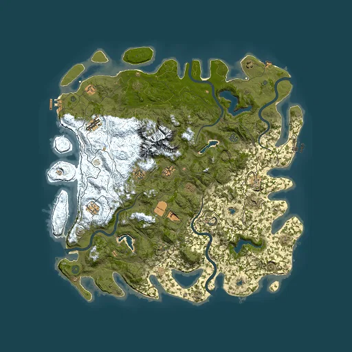 Rust map seed 1439652854, 5000x5000m top-down preview