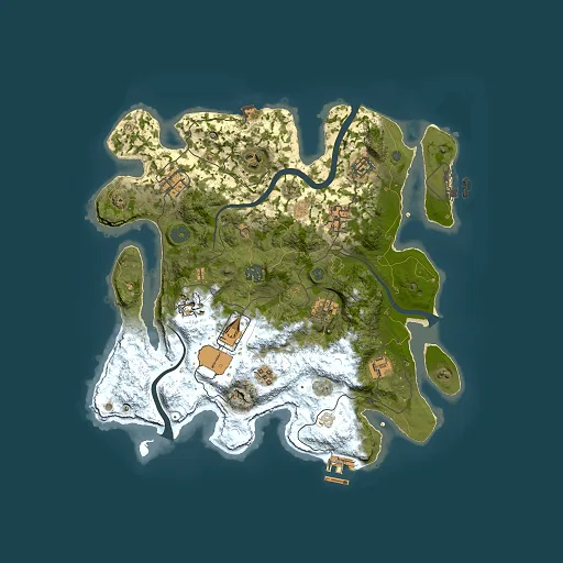 Rust map seed 1192924610, 3500x3500m top-down preview