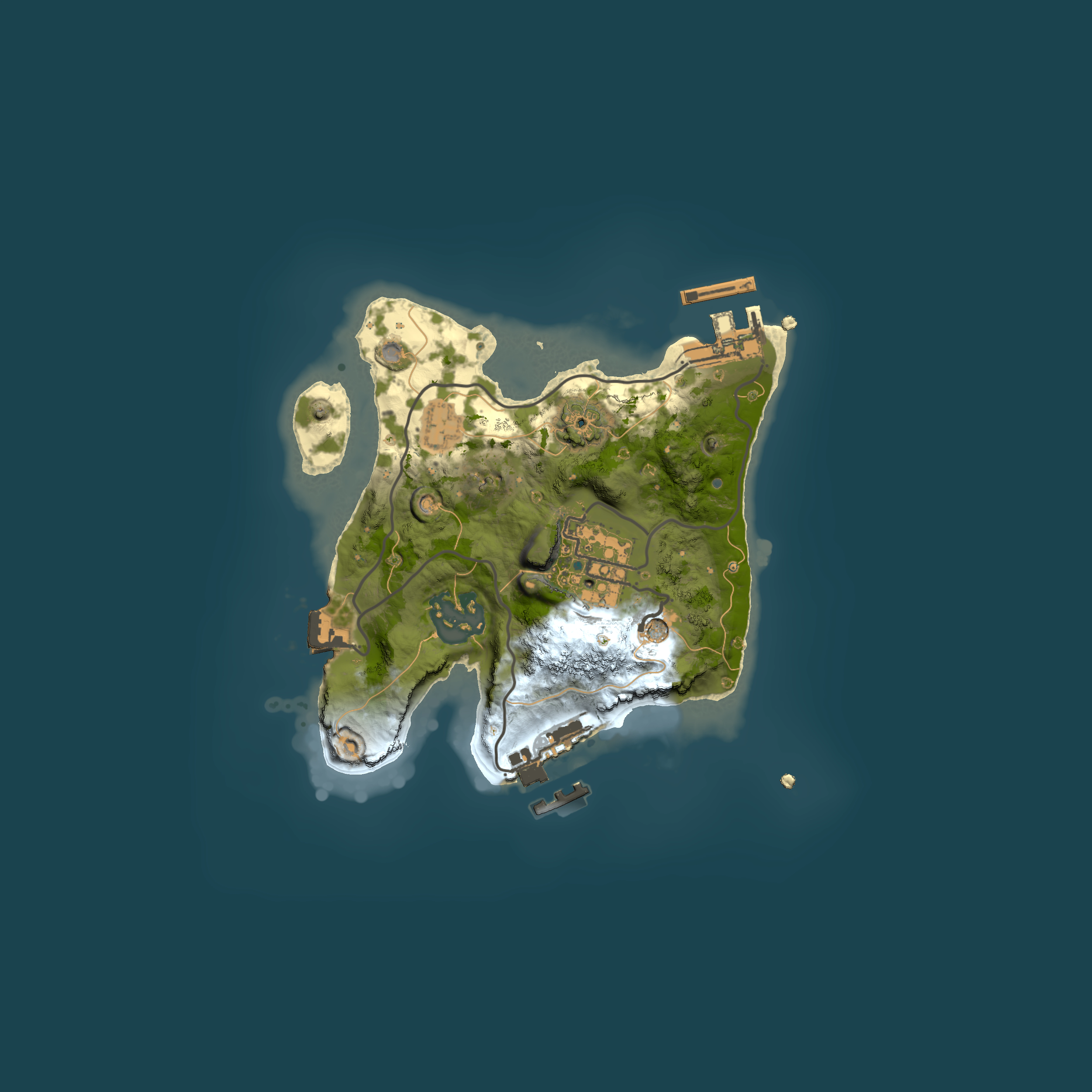Full top-down render of Rust map seed 1700199125, 2000x2000m
