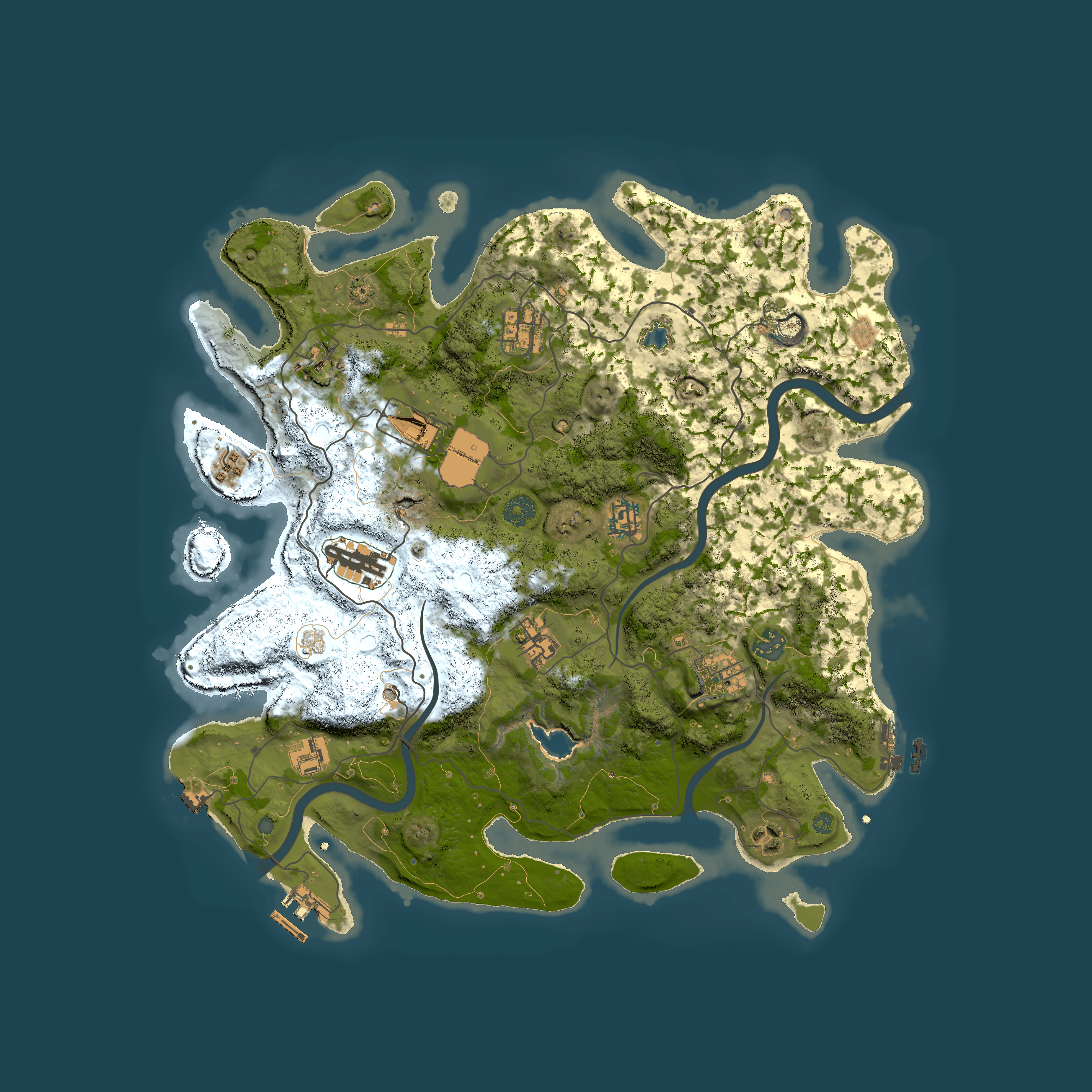 Full top-down render of Rust map seed 624460343, 4000x4000m
