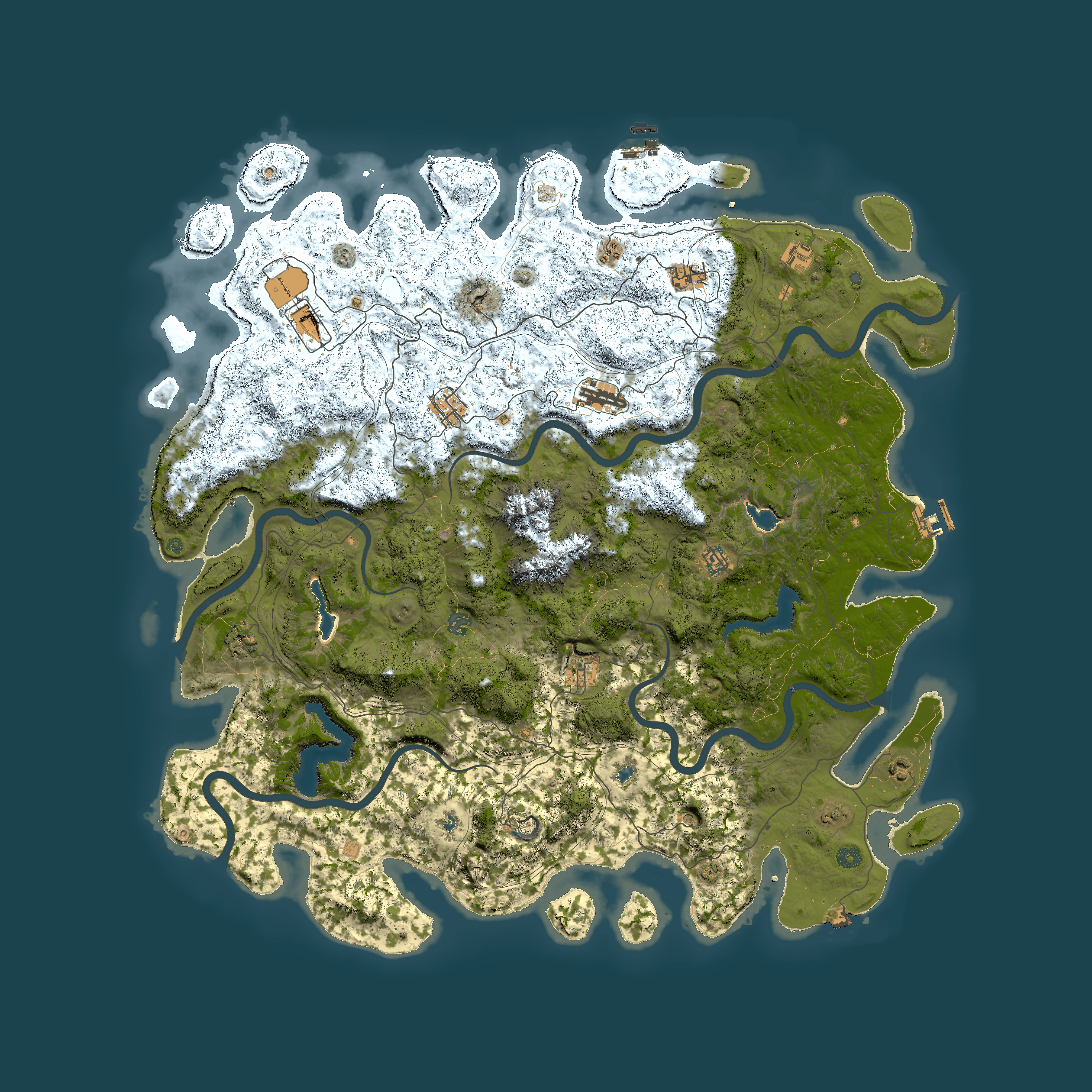 Full top-down render of Rust map seed 1181070142, 5500x5500m