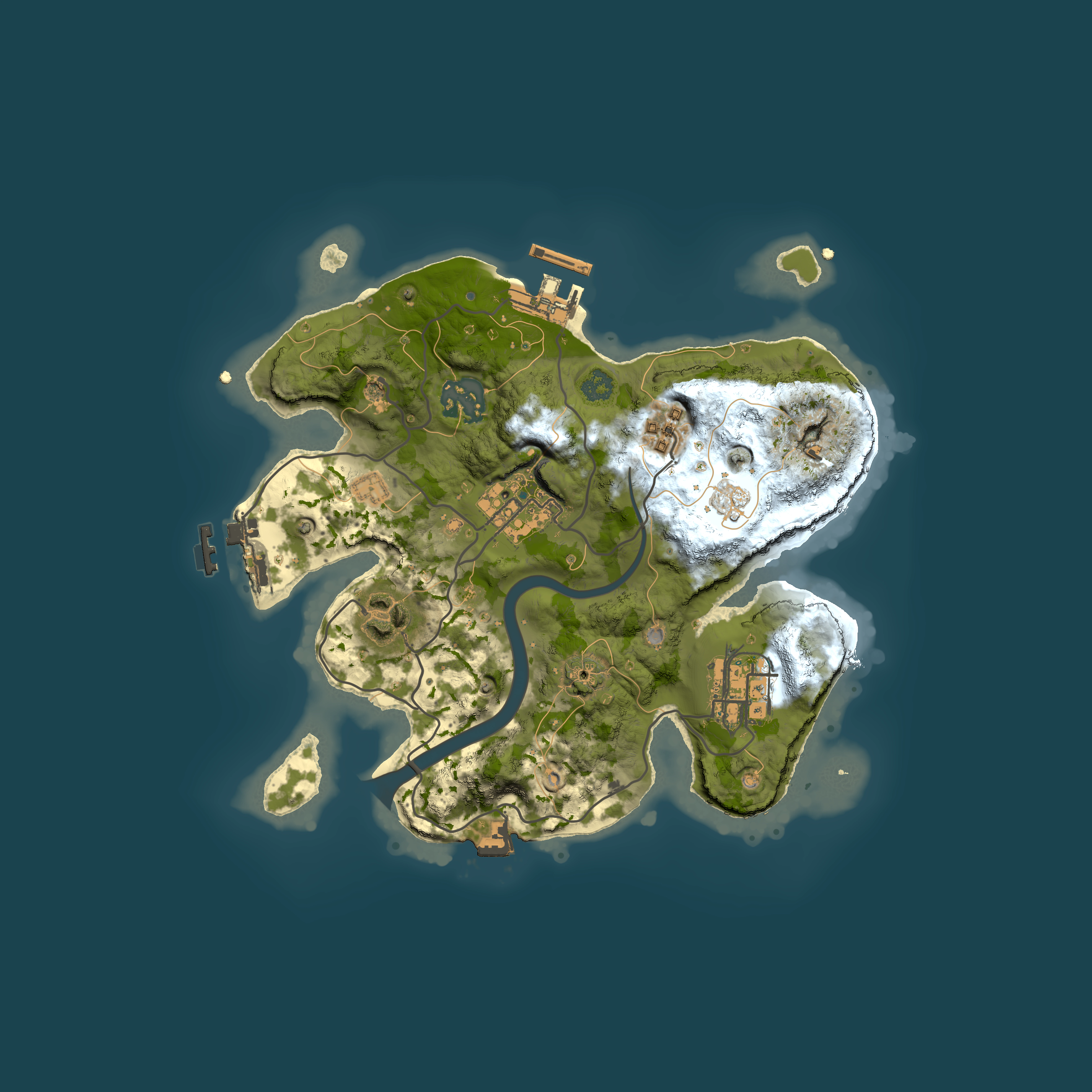 Full top-down render of Rust map seed 2130520622, 2500x2500m