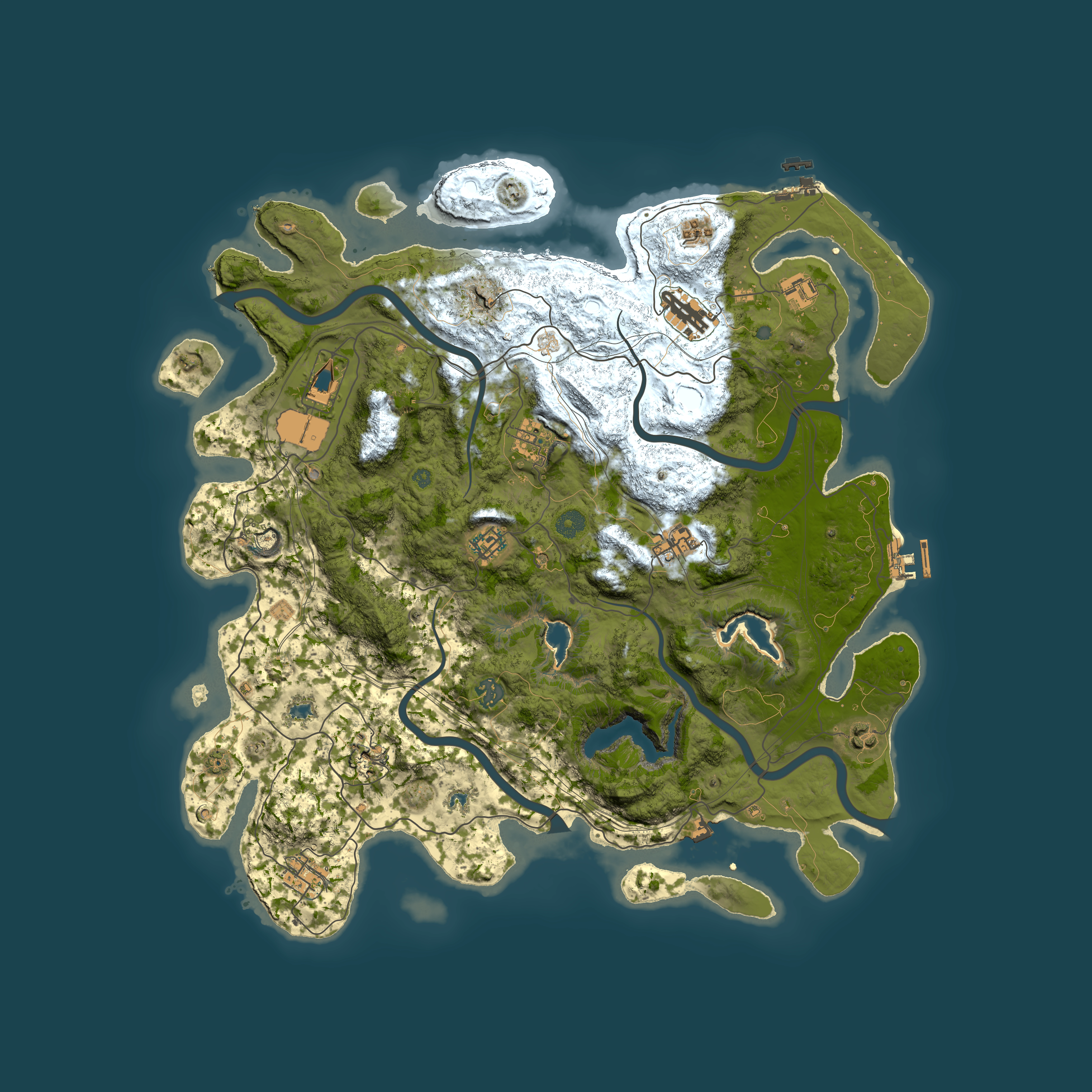 Full top-down render of Rust map seed 1750373935, 4500x4500m