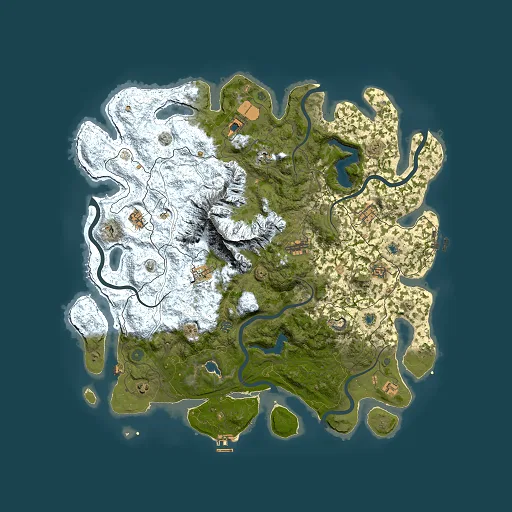 Rust map seed 38666518, 5000x5000m top-down preview