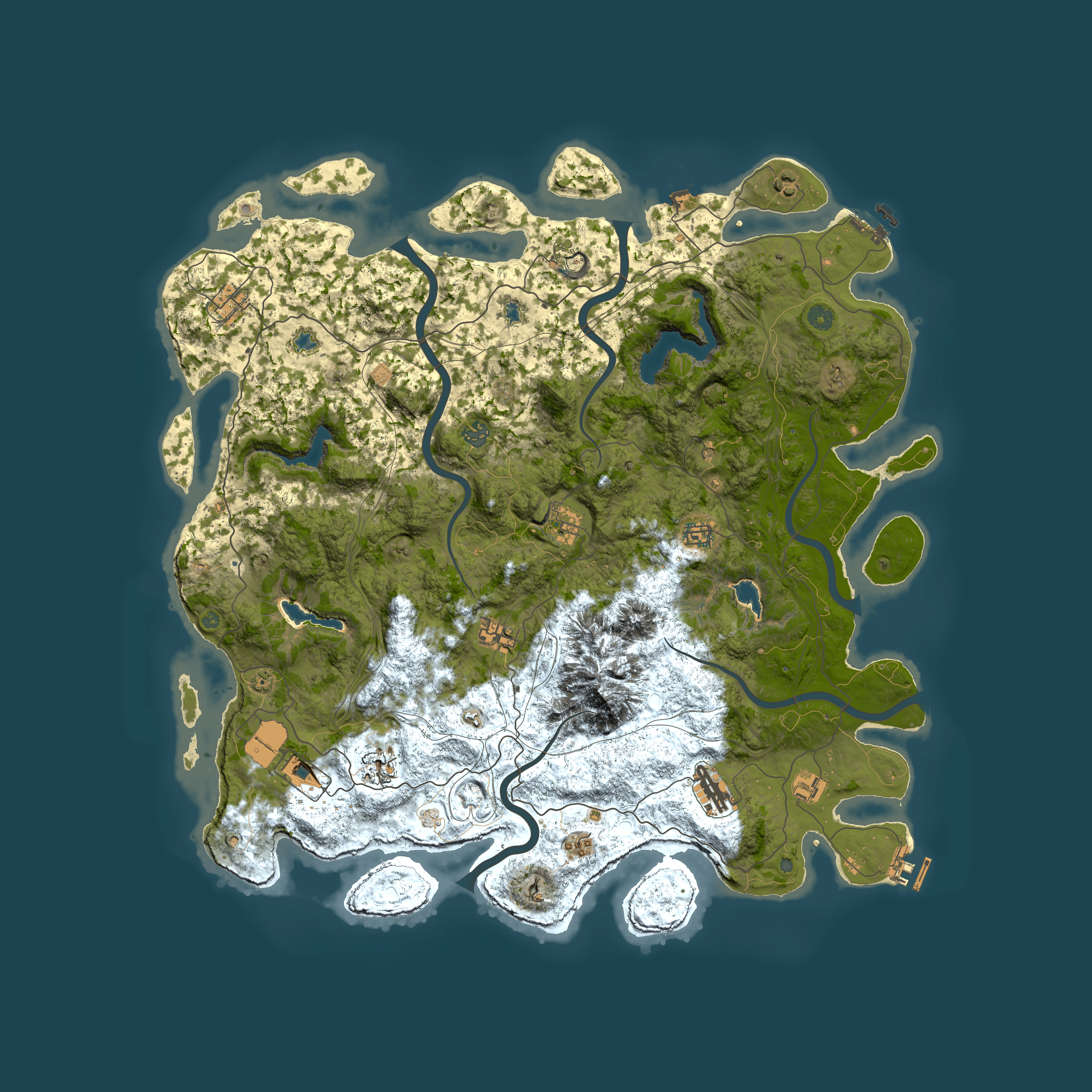 Full top-down render of Rust map seed 296744064, 5000x5000m