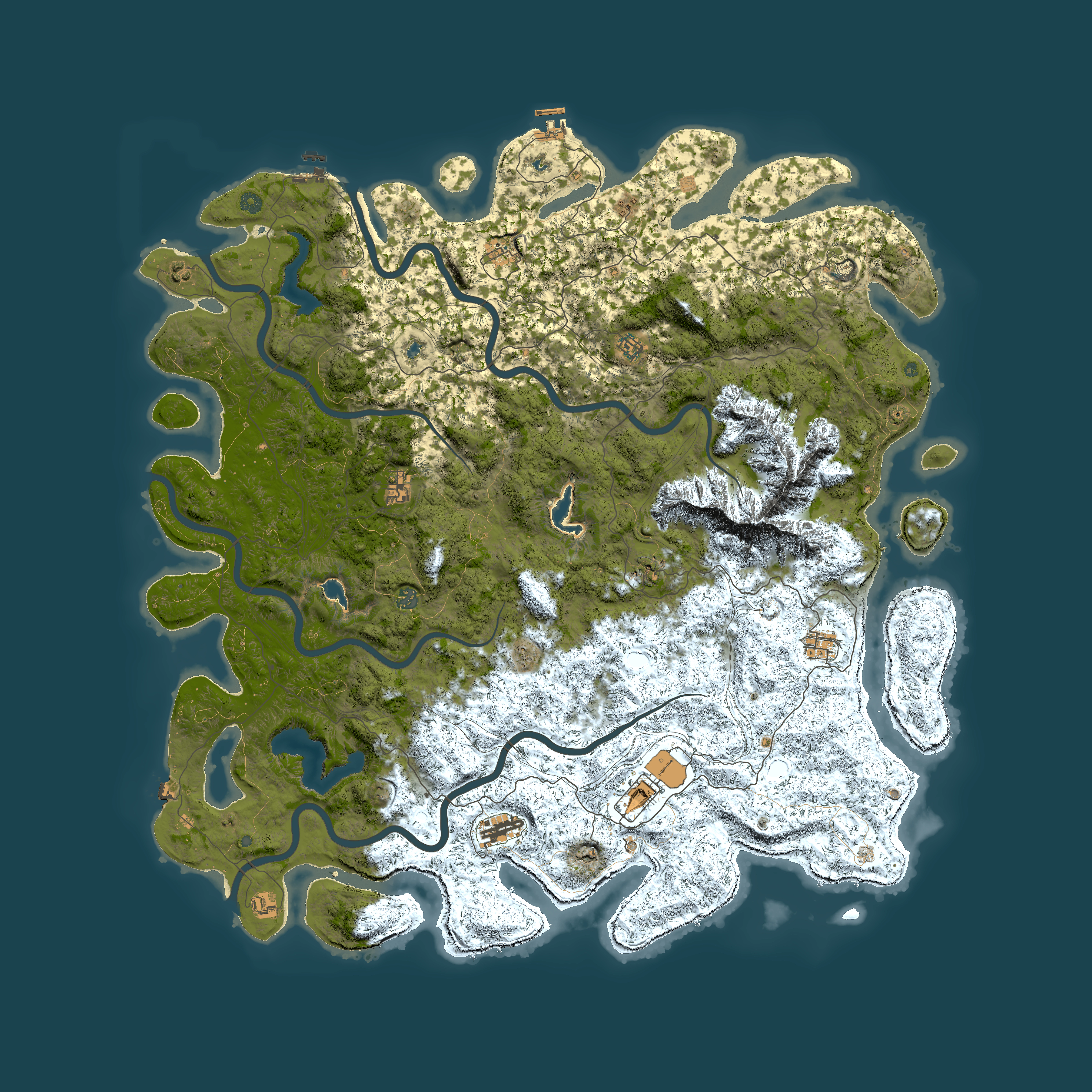 Full top-down render of Rust map seed 1623897668, 6000x6000m