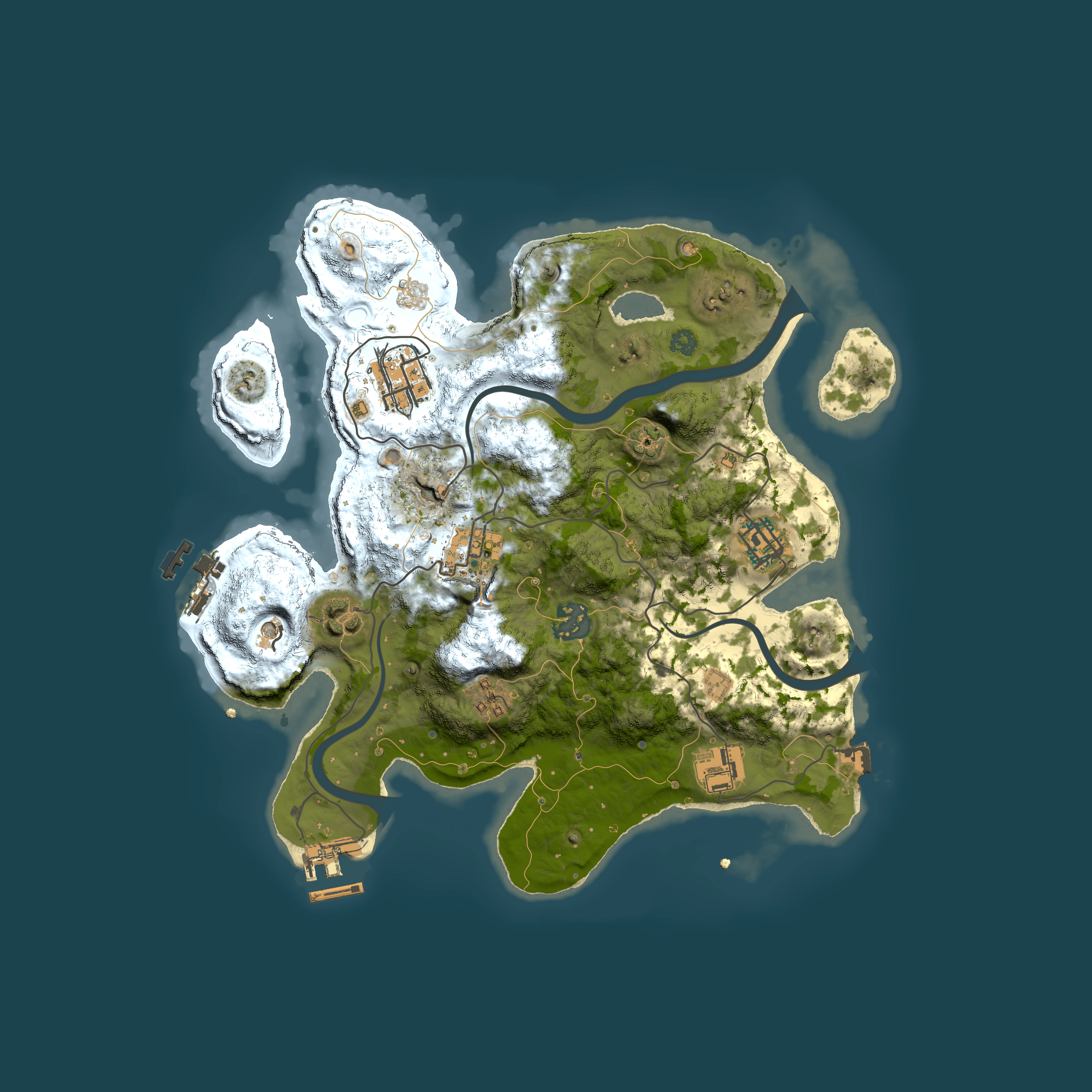 Full top-down render of Rust map seed 947176300, 3000x3000m