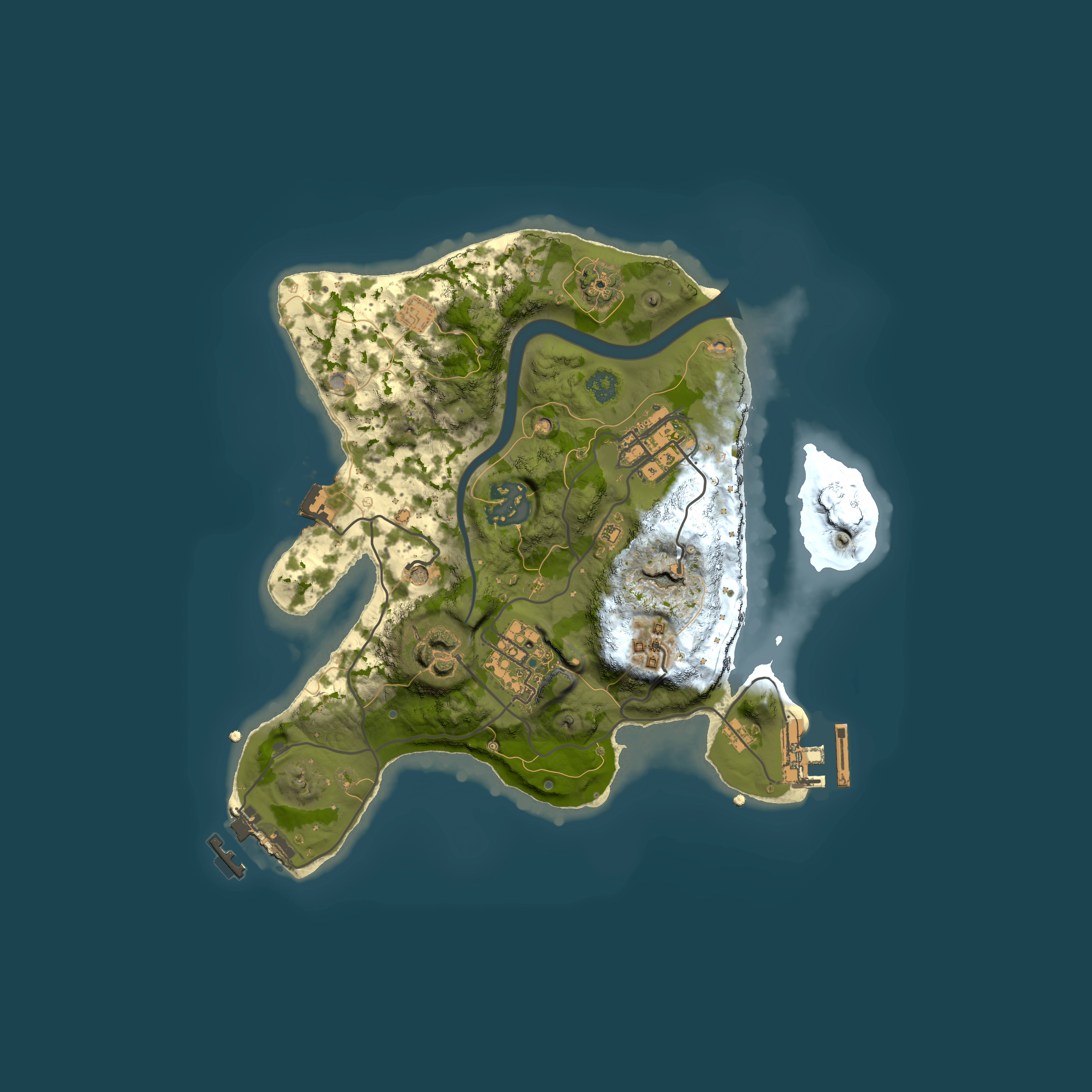Full top-down render of Rust map seed 1706015657, 2500x2500m