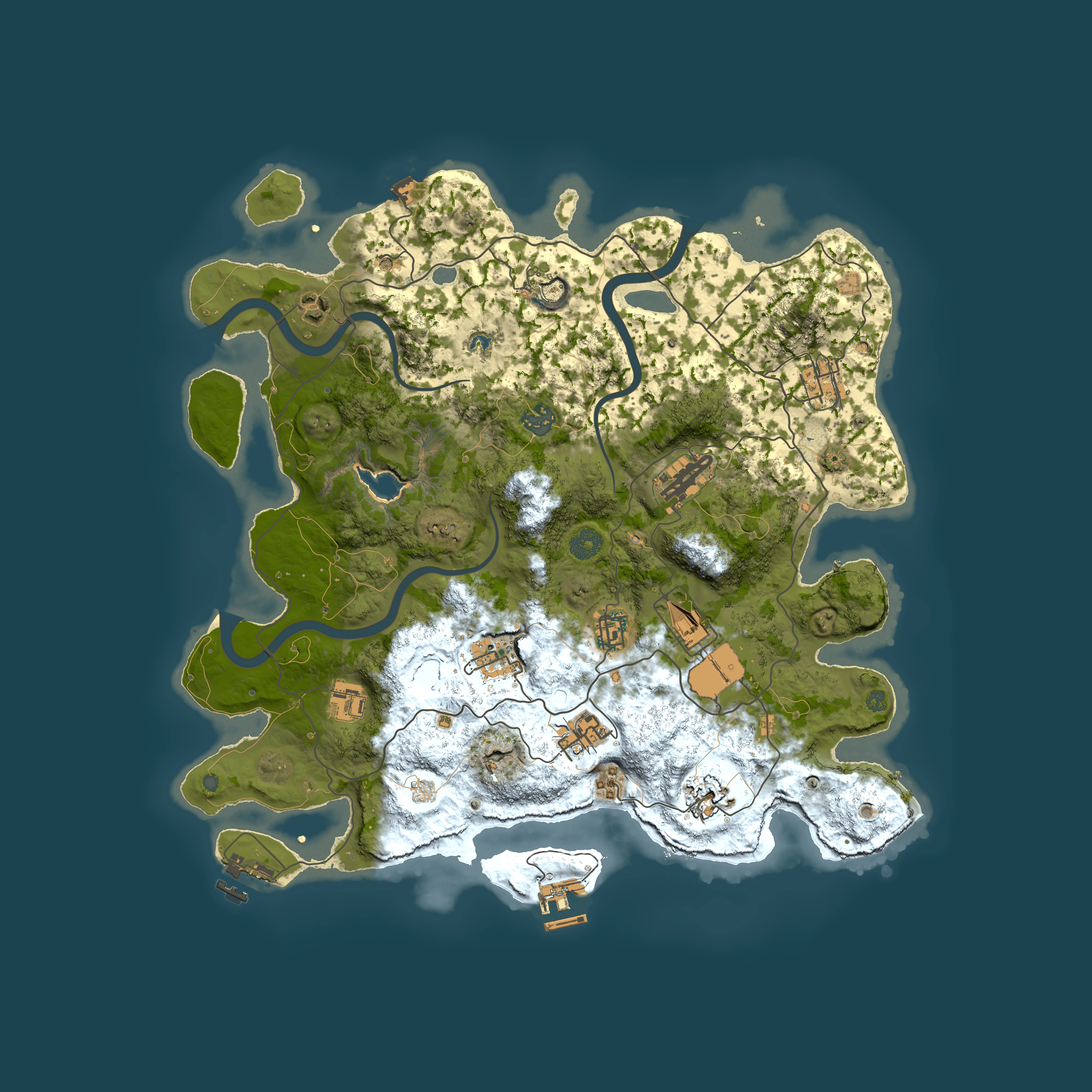 Full top-down render of Rust map seed 194403633, 4000x4000m