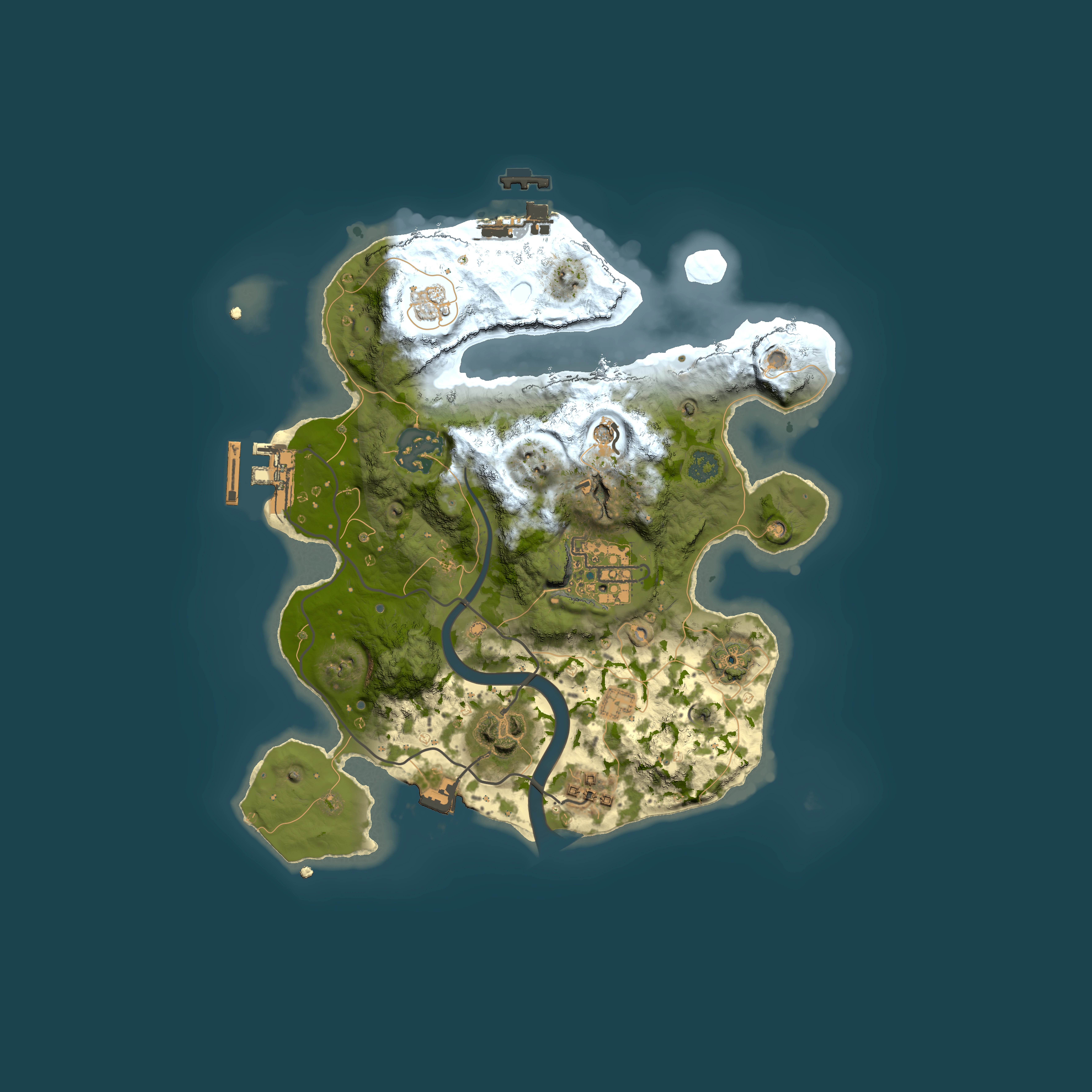 Full top-down render of Rust map seed 1822268943, 2500x2500m