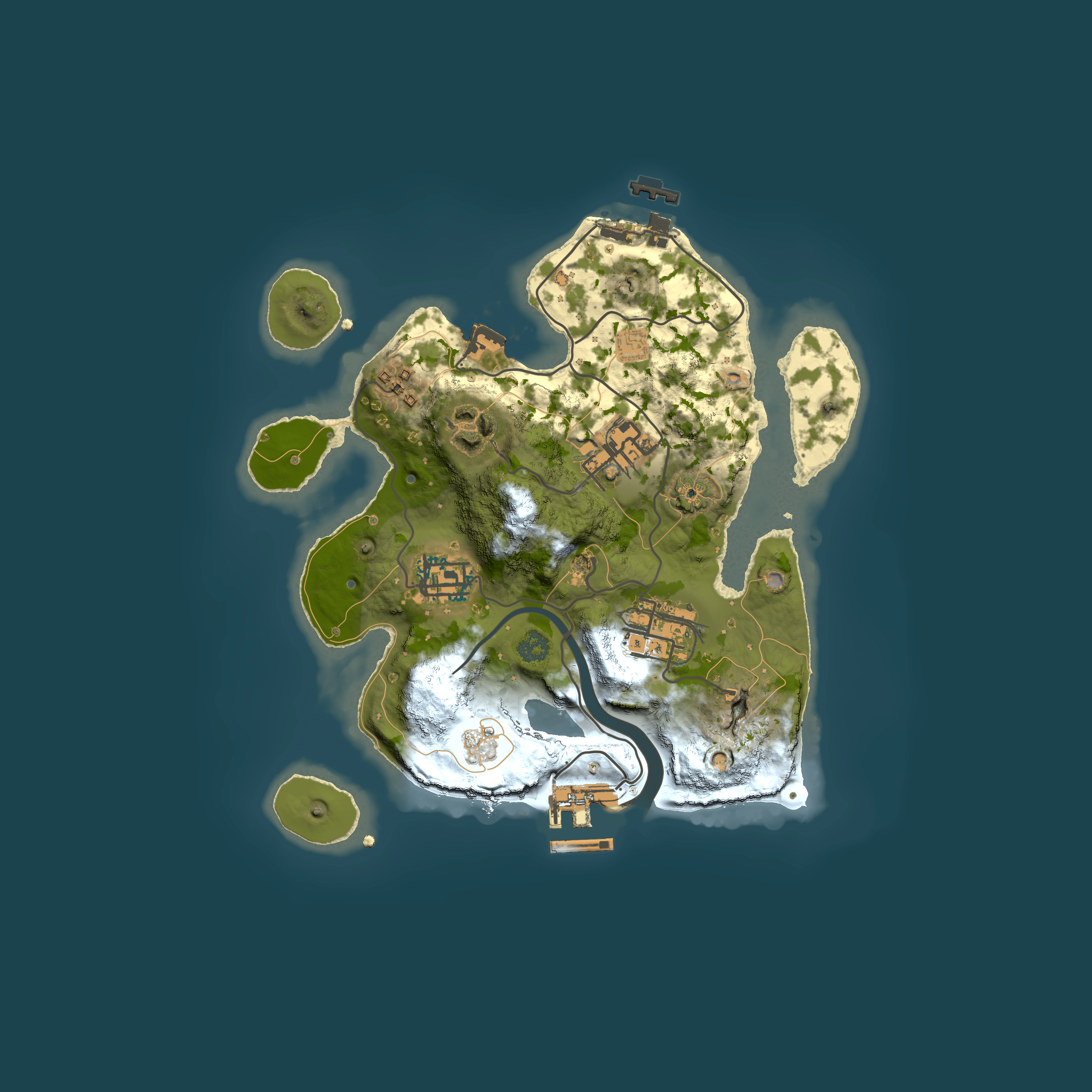 Full top-down render of Rust map seed 40940161, 2500x2500m