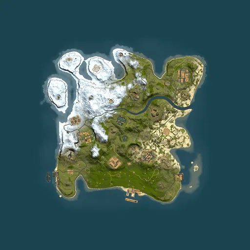 Rust map seed 1238598590, 3000x3000m top-down preview