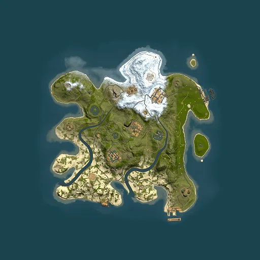 Rust map seed 1305048350, 3000x3000m top-down preview