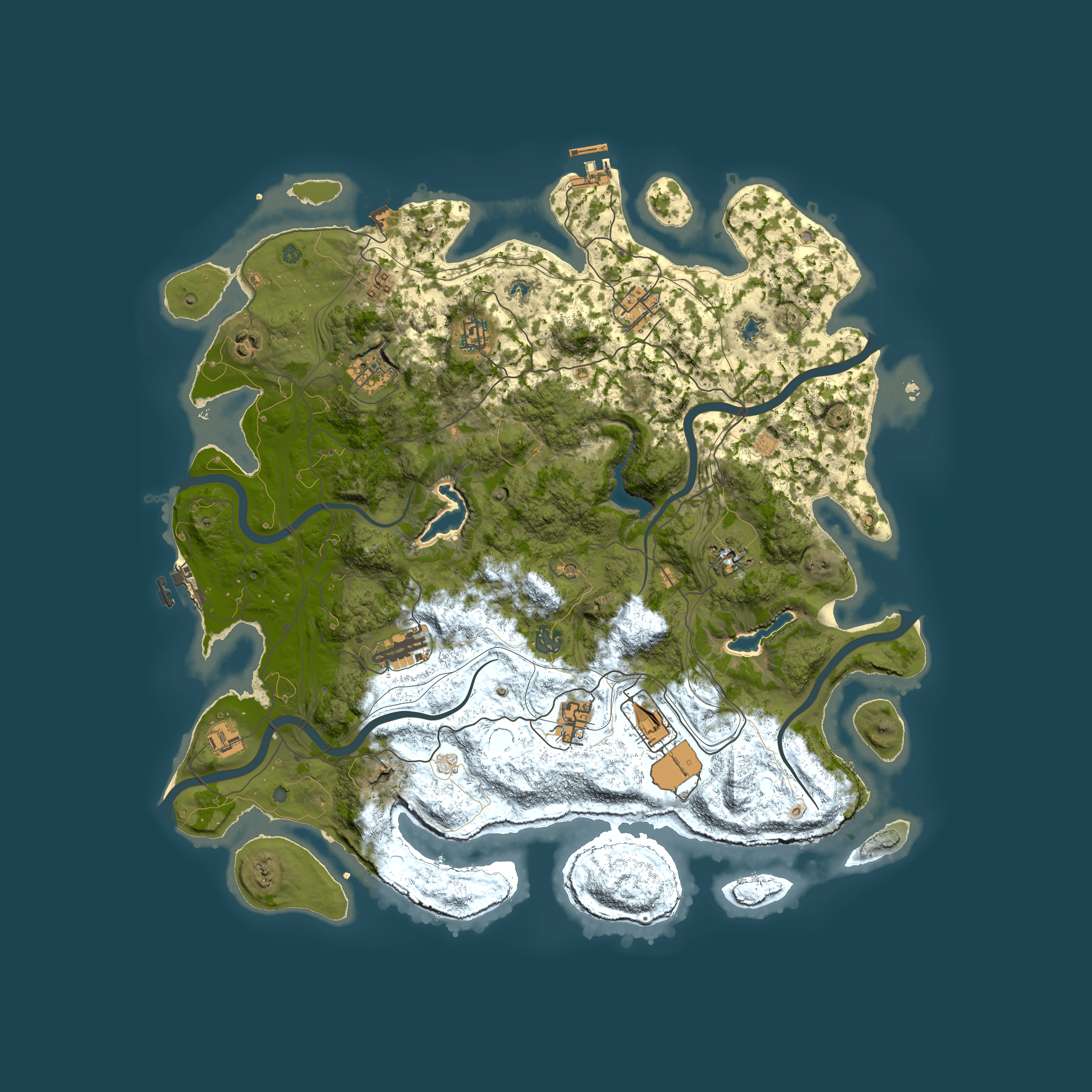 Full top-down render of Rust map seed 1442915375, 4500x4500m