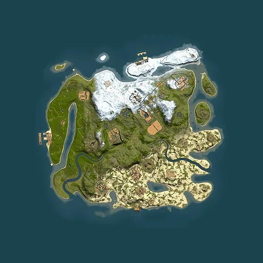Rust map seed 884955018, 3500x3500m top-down preview