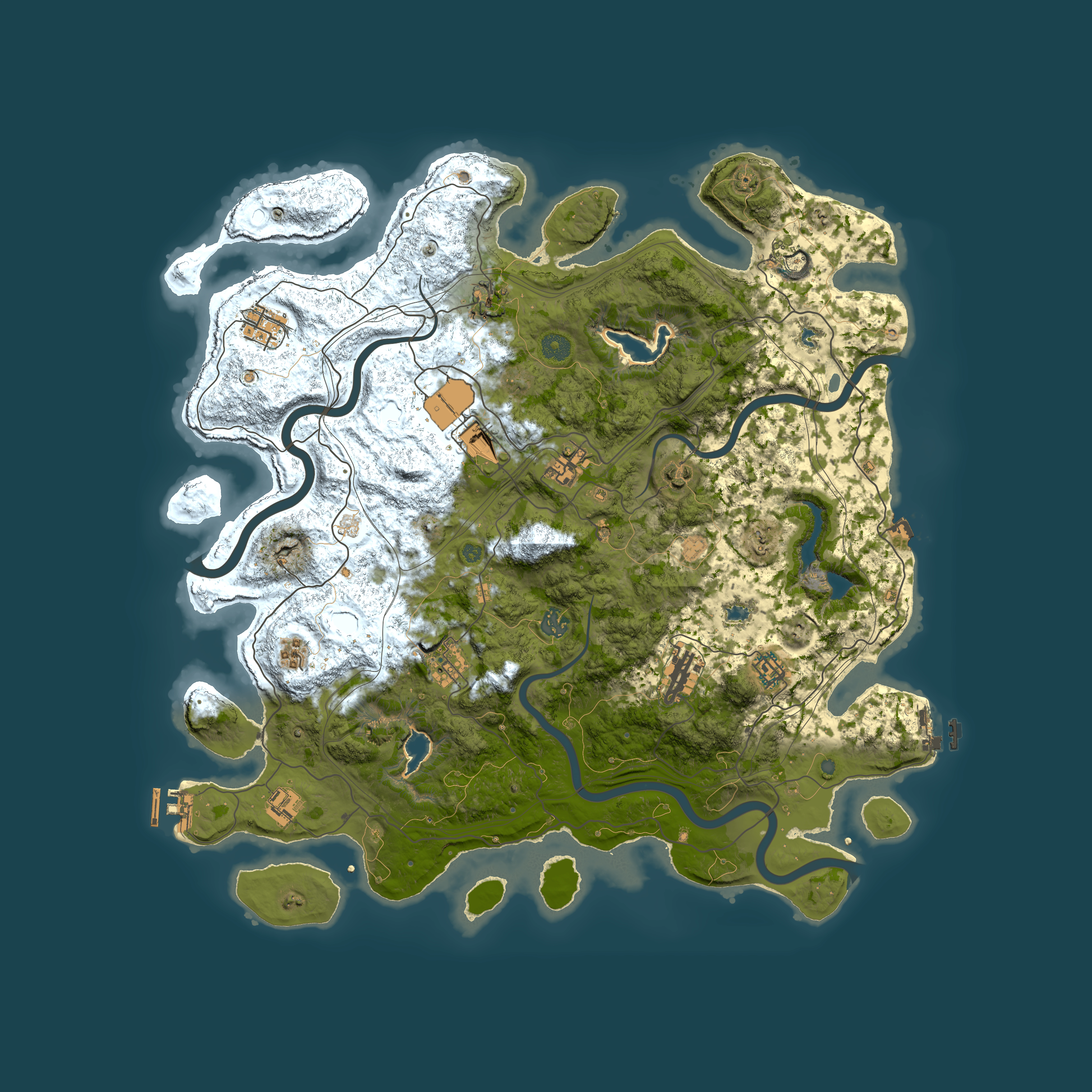 Full top-down render of Rust map seed 1033271518, 4500x4500m