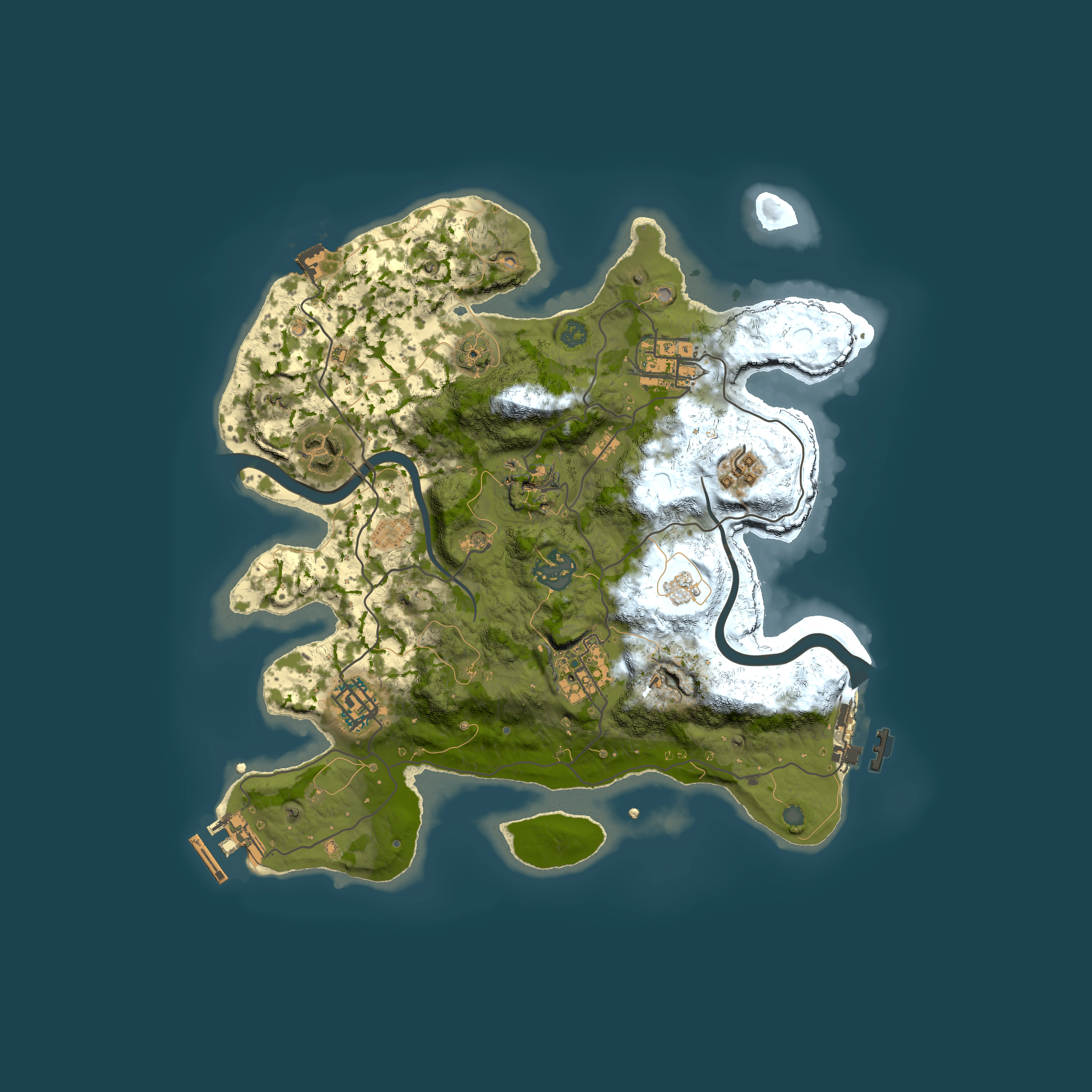 Full top-down render of Rust map seed 621166230, 3000x3000m