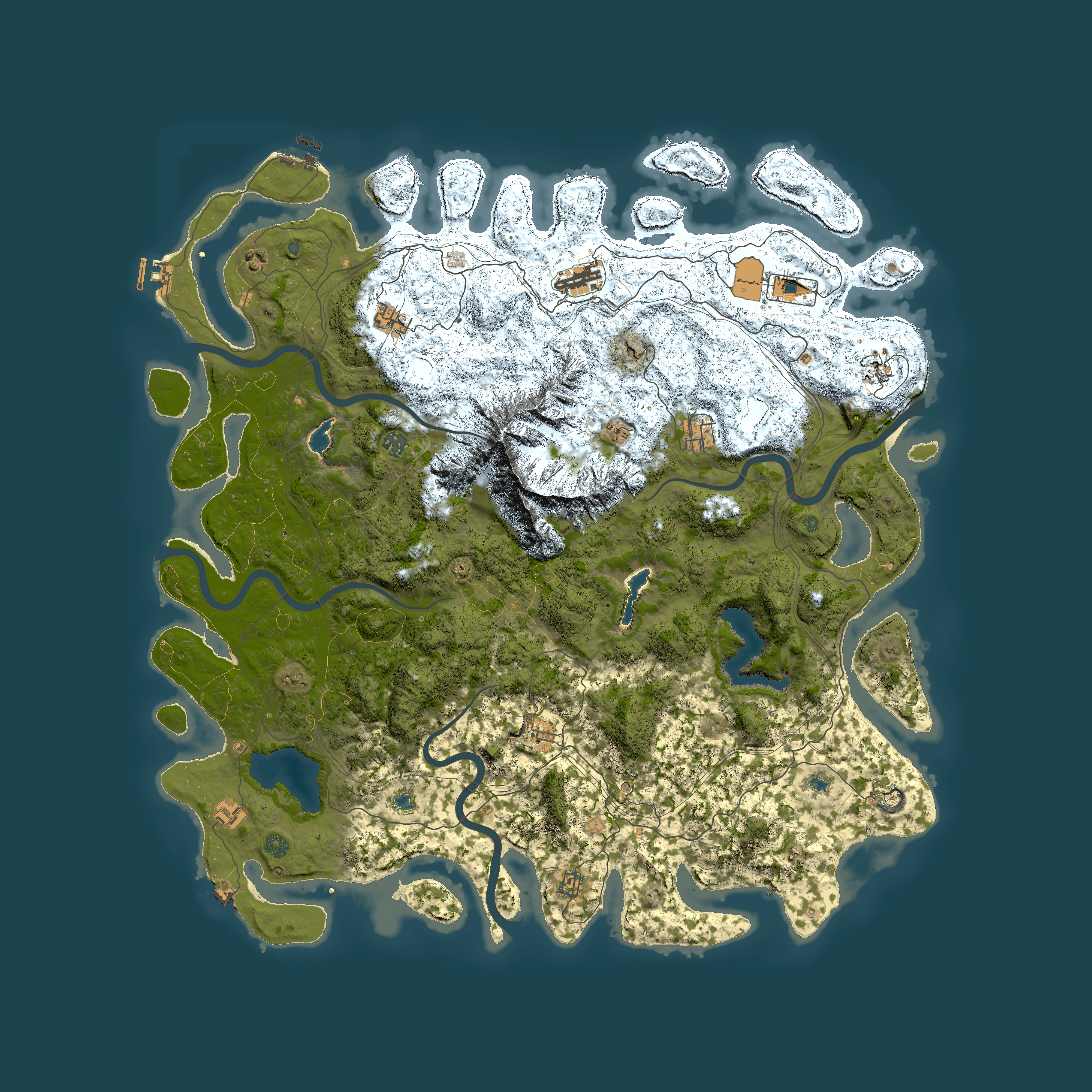 Full top-down render of Rust map seed 592276551, 5500x5500m