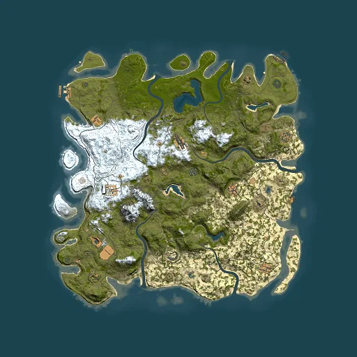 Rust map seed 338884510, 5000x5000m top-down preview