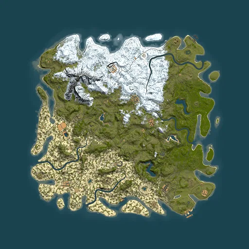 Rust map seed 211558025, 6000x6000m top-down preview
