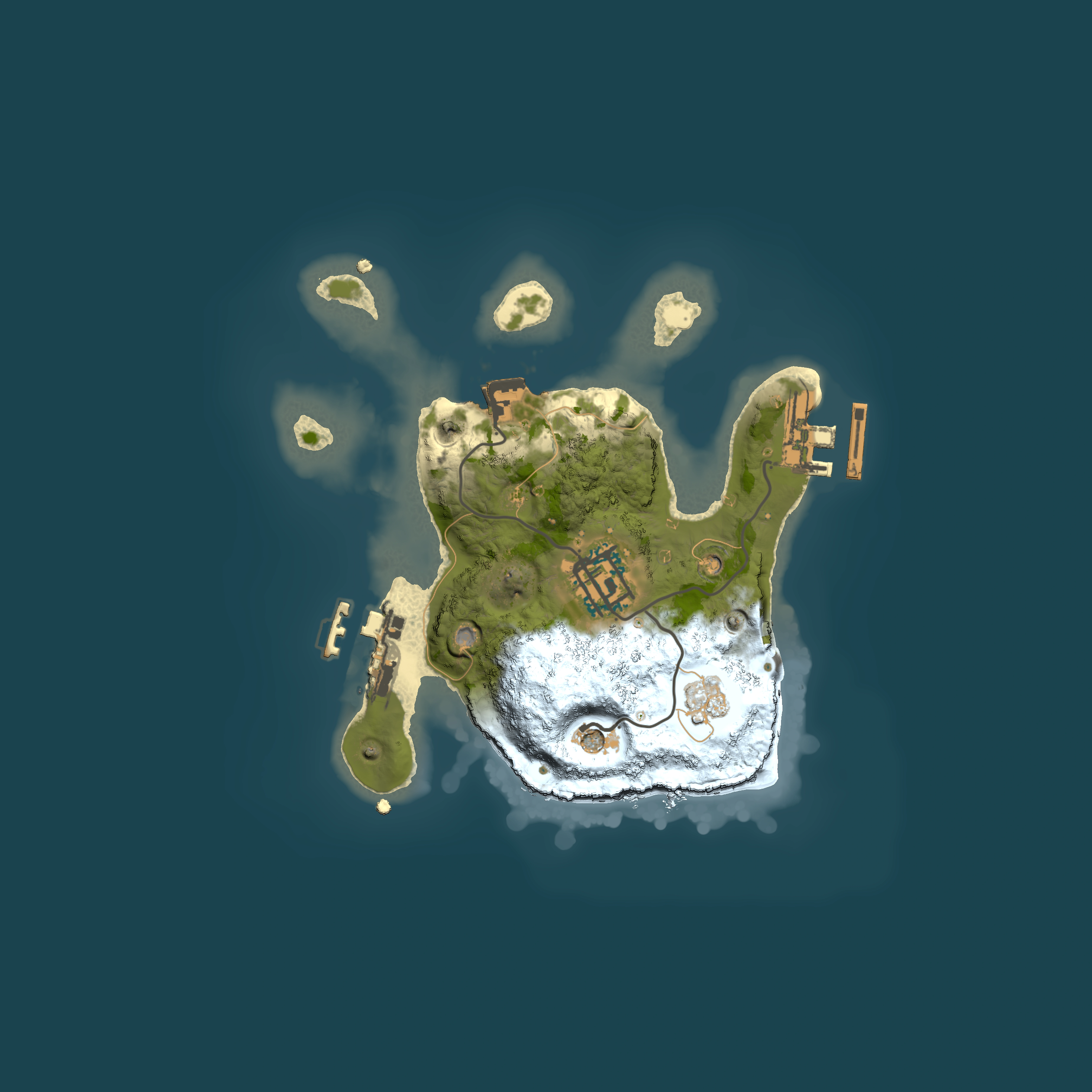 Full top-down render of Rust map seed 1428289541, 2000x2000m